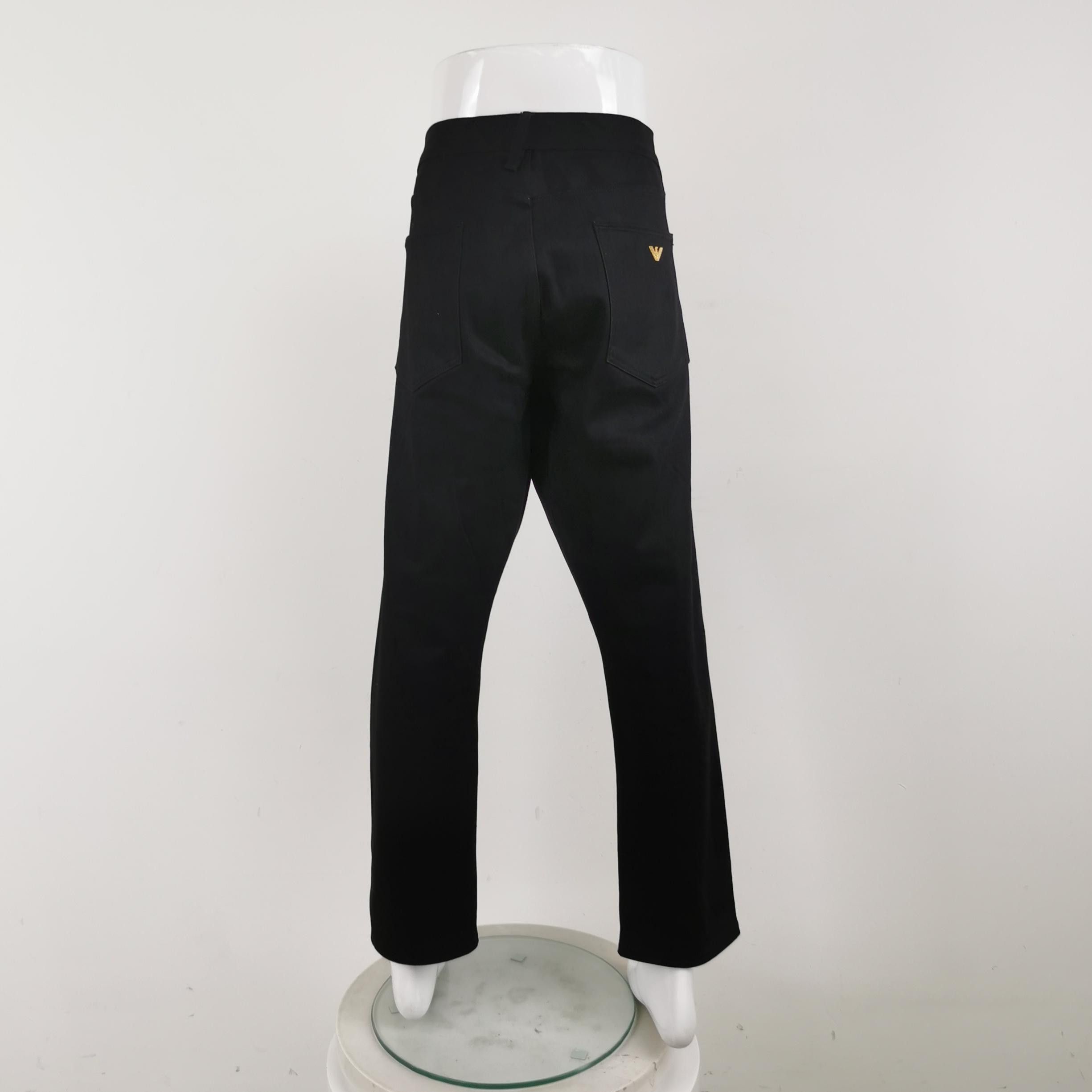 Emporio Armani Emporio Armani Black Cotton Casual Pants Size 38 Size US 38 / EU 54 - 4 Thumbnail