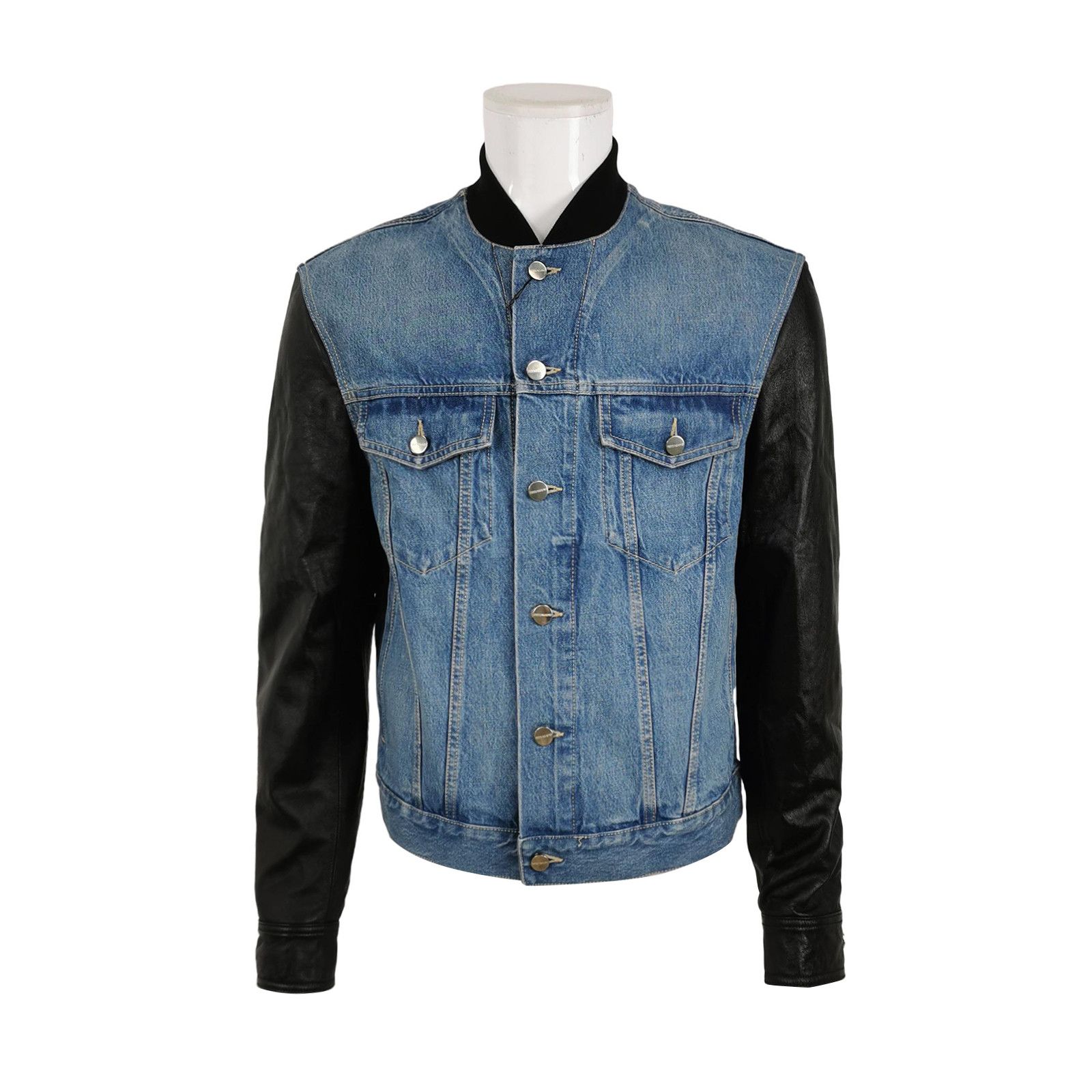 Salvatore Ferragamo Ferragamo Paneled Leather Denim Jacket 52 Size US L / EU 52-54 / 3 - 2 Thumbnail