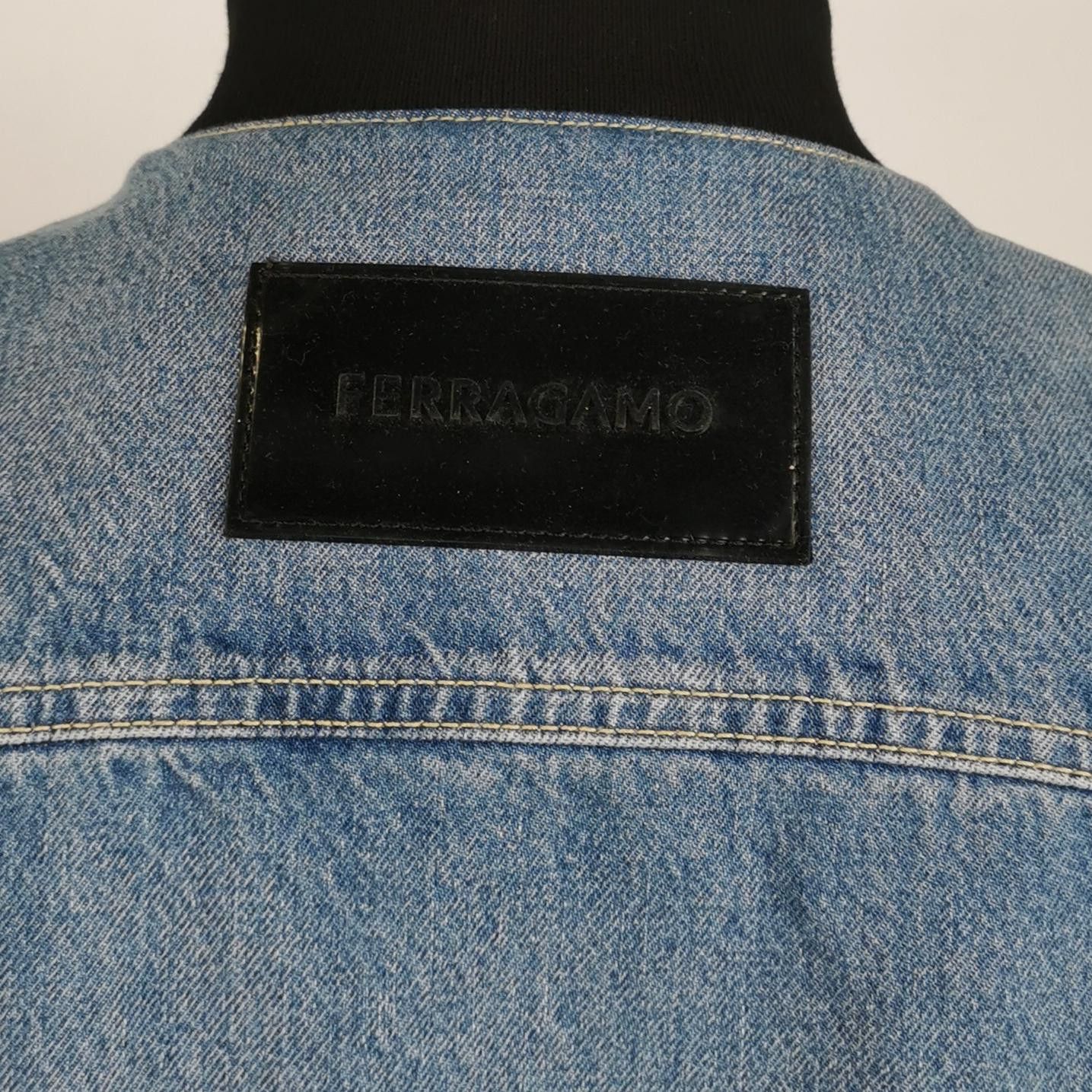 Salvatore Ferragamo Ferragamo Paneled Leather Denim Jacket 52 Size US L / EU 52-54 / 3 - 4 Thumbnail