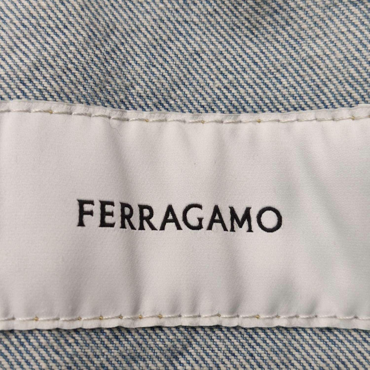 Salvatore Ferragamo Salvatore Ferragamo Leather Sleeve Denim Jacket 50 Size US M / EU 48-50 / 2 - 6 Thumbnail