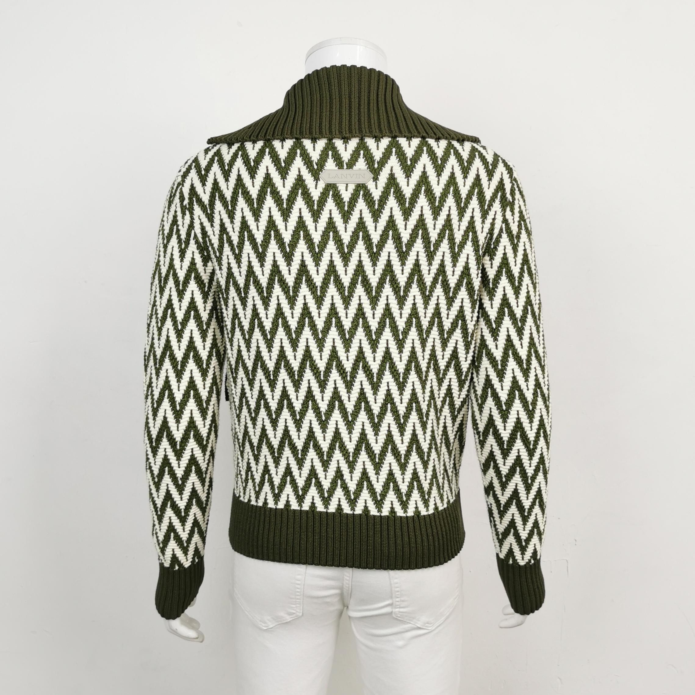 Lanvin Lanvin Chevron Zigzag Zip Up Knit Jacket XS Size US XS / EU 42 / 0 - 3 Thumbnail