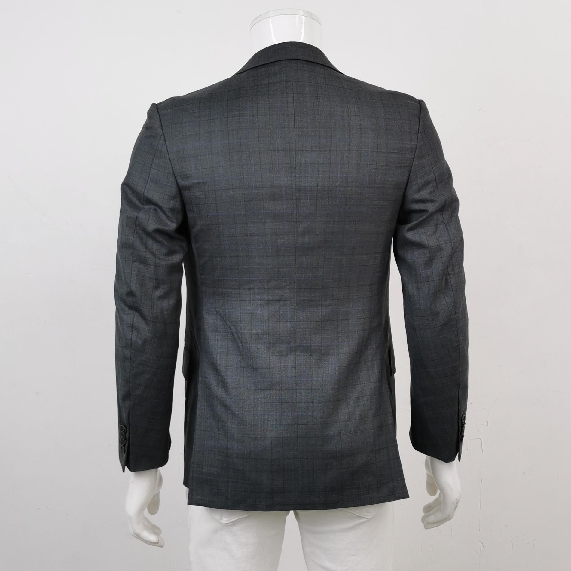 Ermenegildo Zegna Ermenegildo Zegna Wool Silk Windowpane Blazer 40S Size 40S - 3 Thumbnail