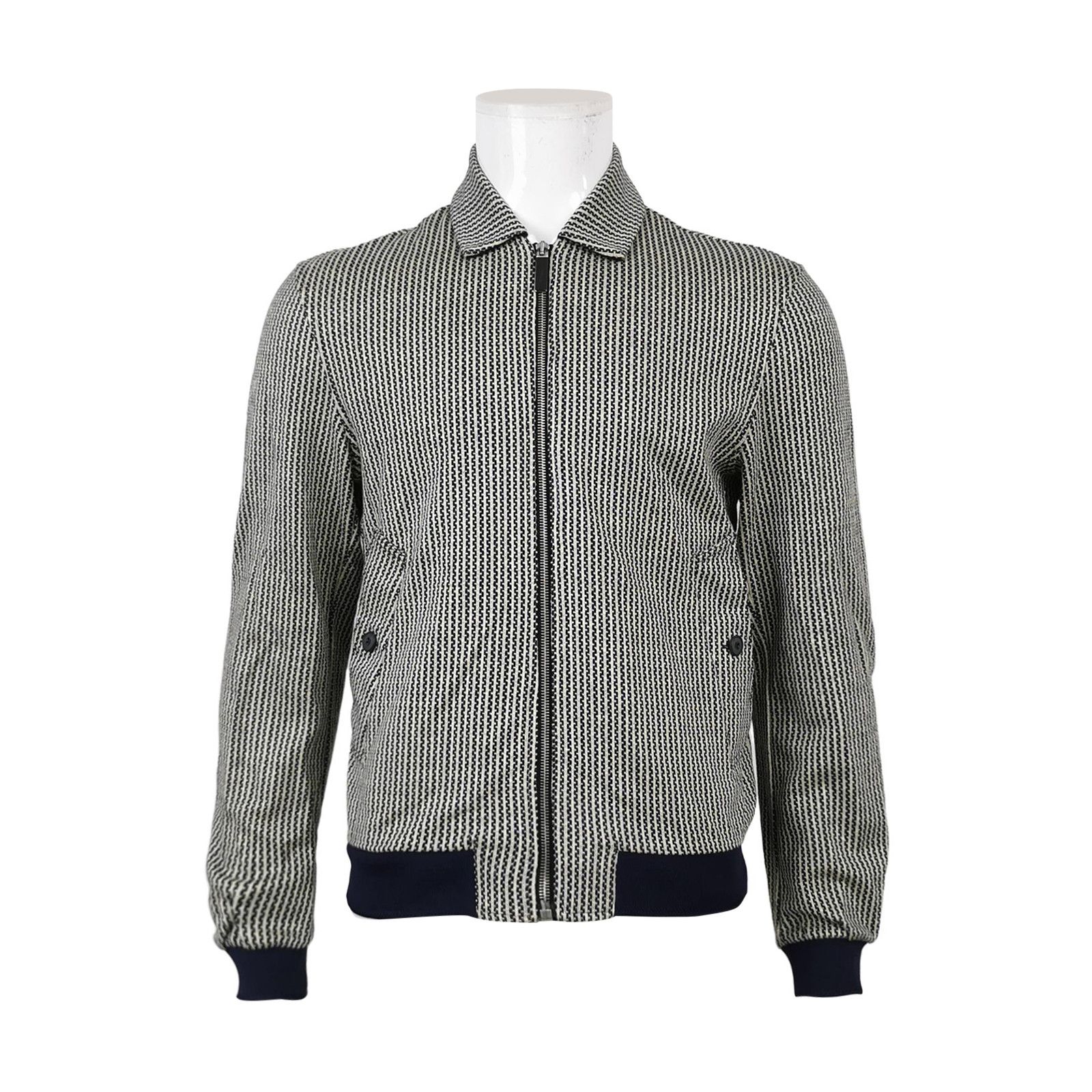 Burberry Burberry Linen Blend Contrast Zip Jacket Size M Size US M / EU 48-50 / 2 - 2 Thumbnail