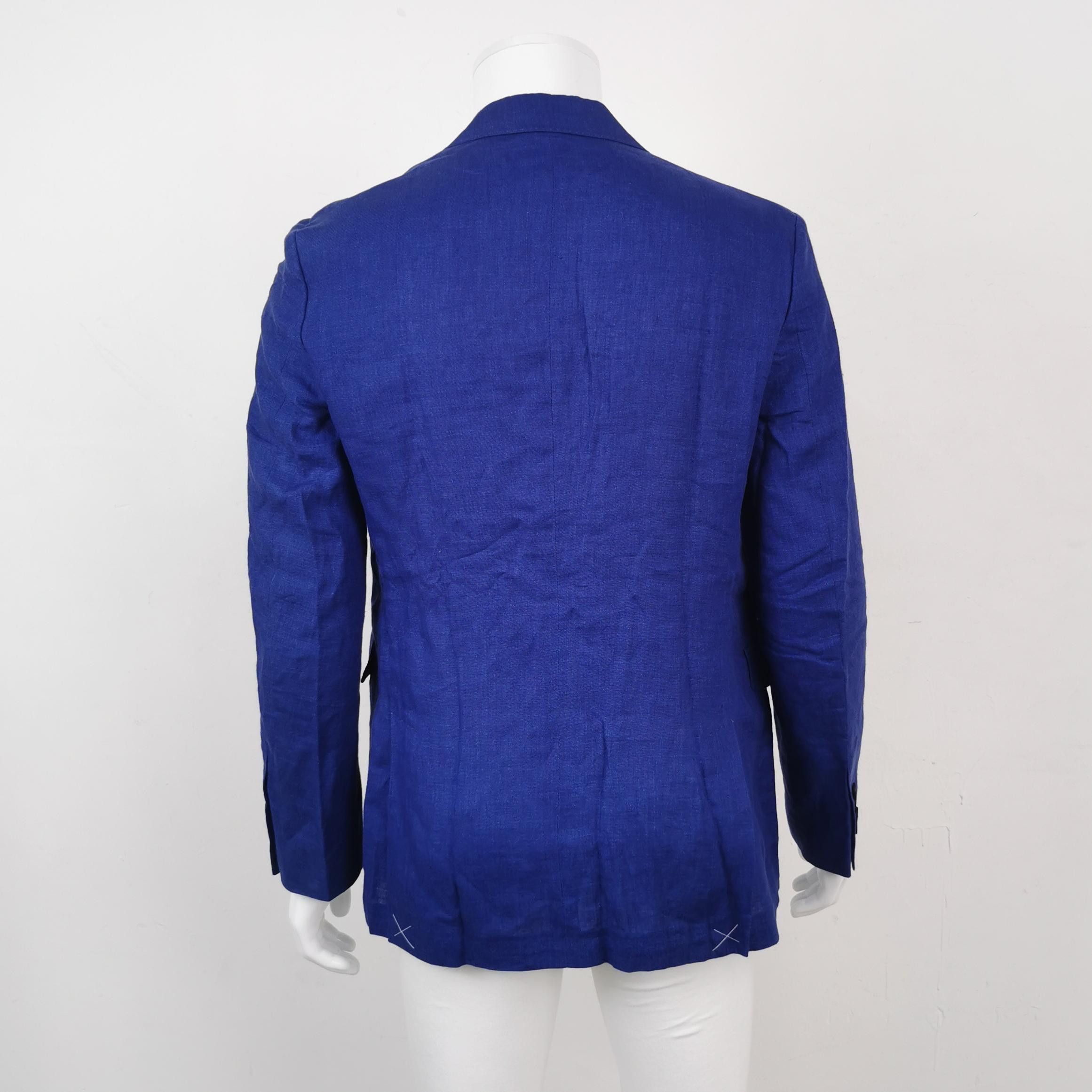 Burberry Burberry Blue Linen Blazer 42R Size 42R - 3 Thumbnail