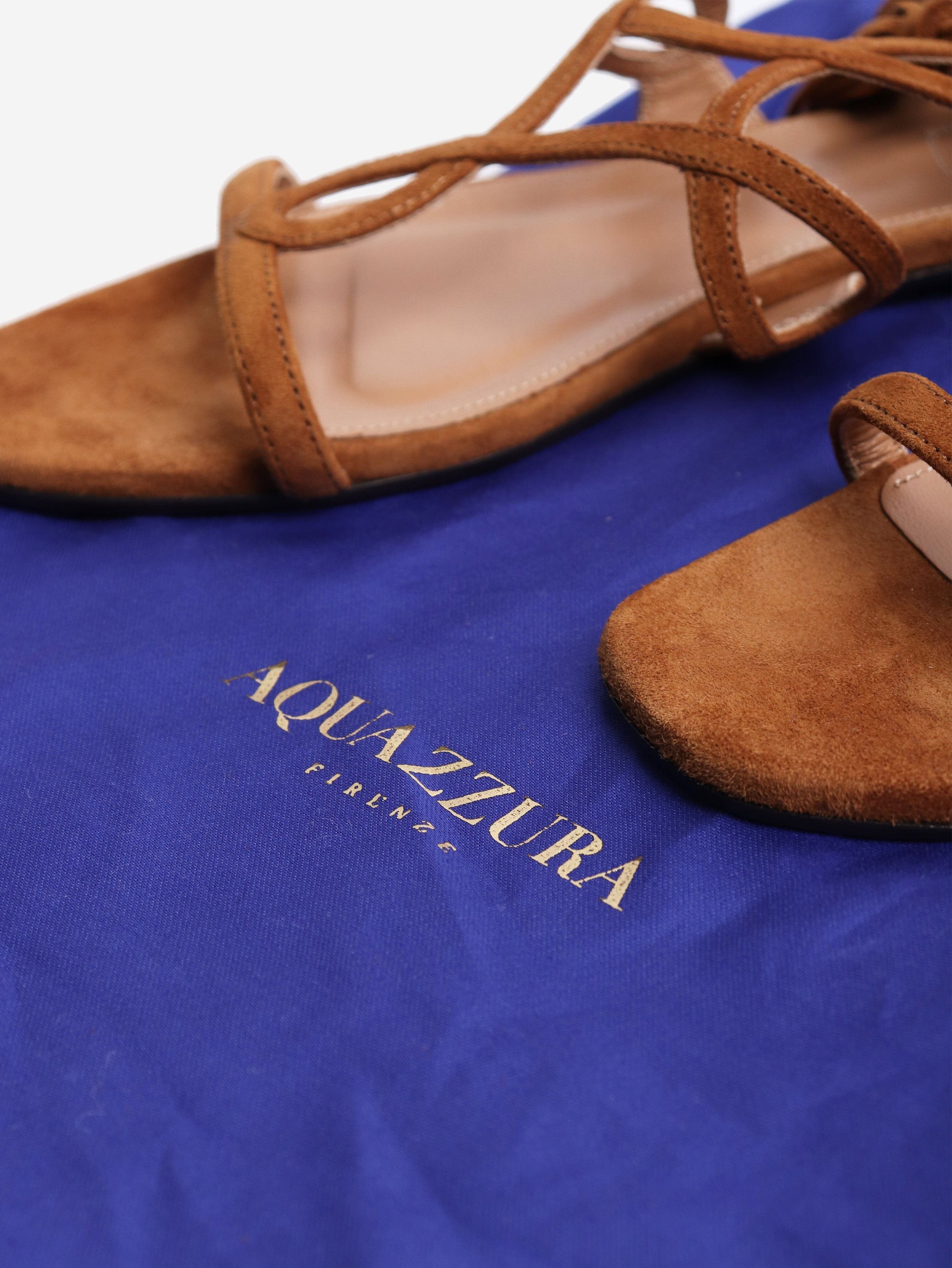 Aquazzura Tan Gitana 90mm suede sandals - EU 36.5 Size US 5 / IT 35 - 6 Thumbnail