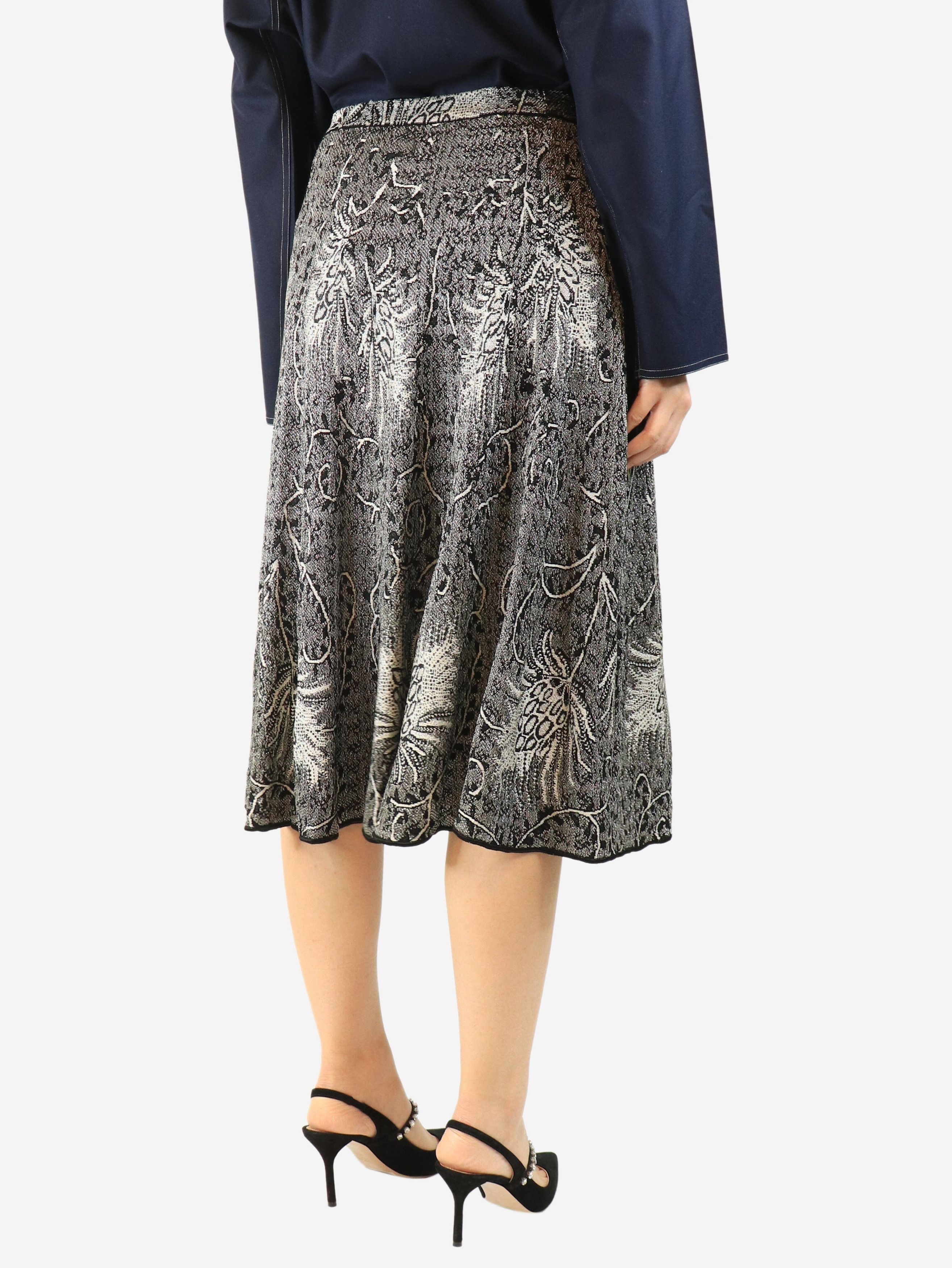 Etro Black and silver lurex midi skirt - UK 12 Size 30" / US 8 / IT 44 - 3 Thumbnail