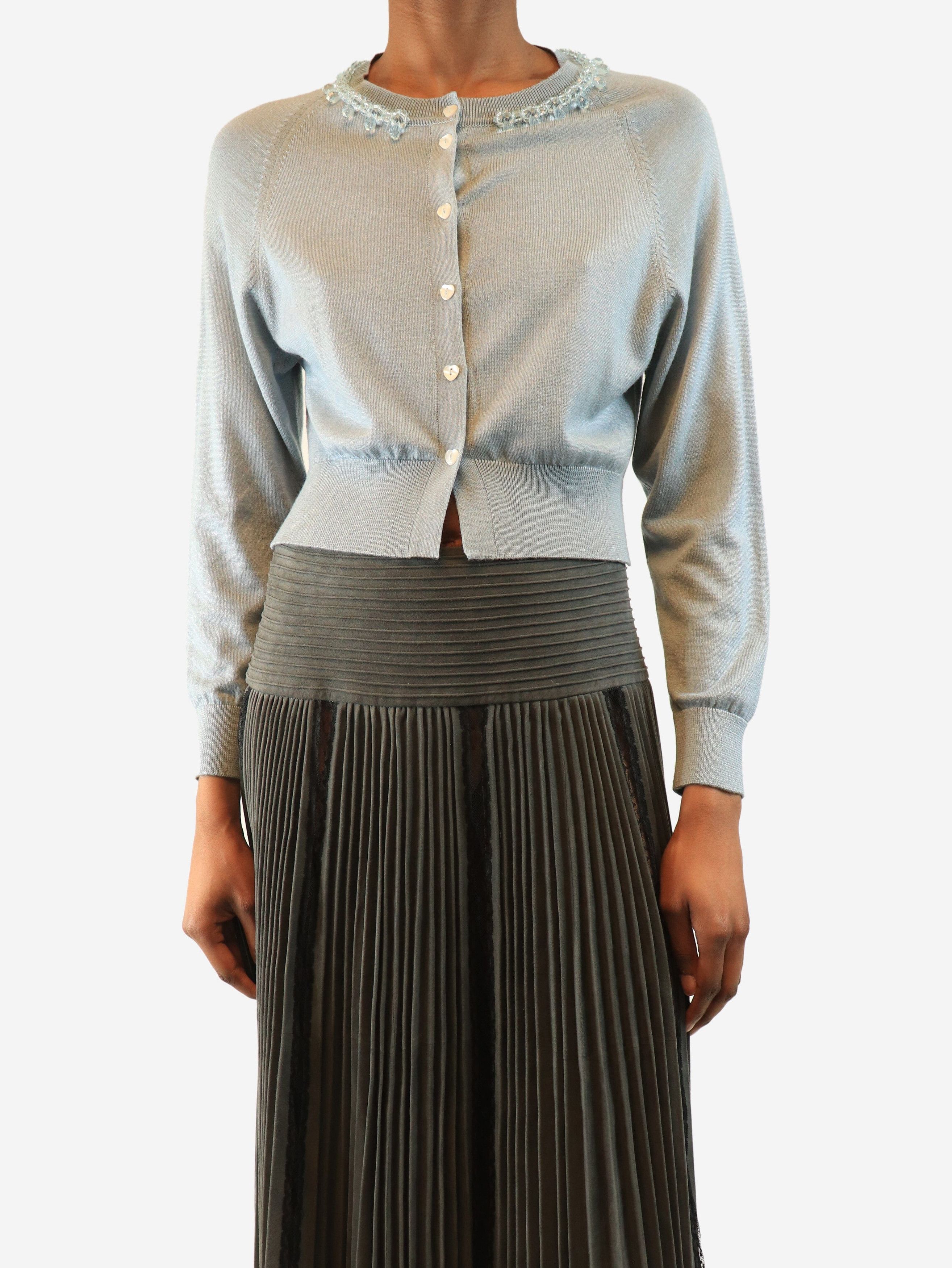 Simone Rocha Light blue embellished-collar cardigan - XS Size XS / US 0-2 / IT 36-38 - 2 Thumbnail