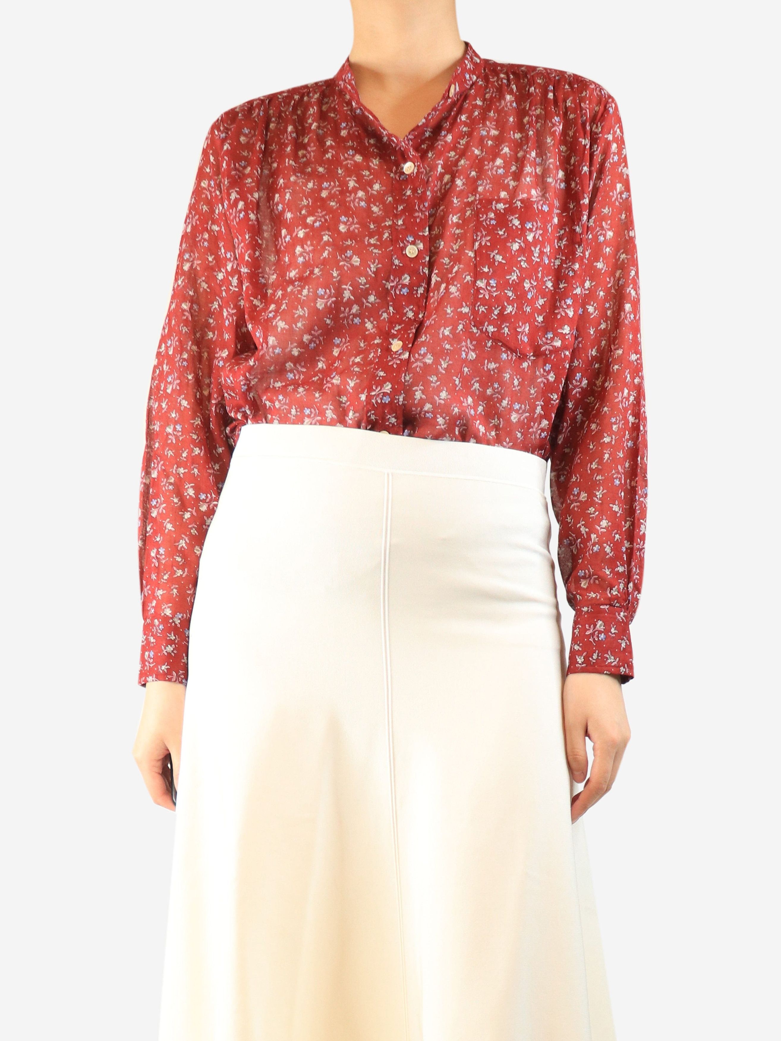 Isabel Marant Etoile Red sheer floral blouse - UK 12 Size M / US 6-8 / IT 42-44 - 2 Thumbnail