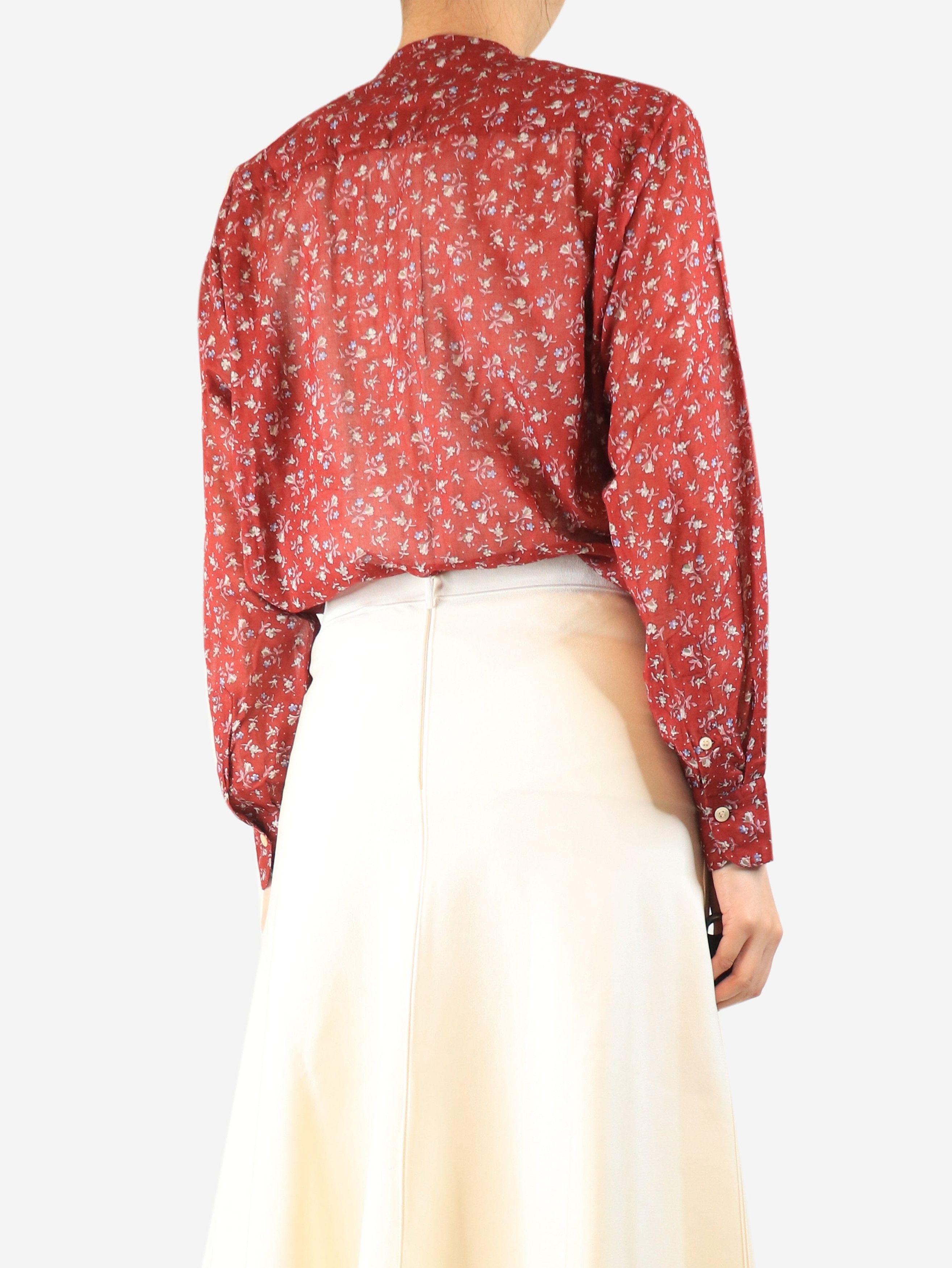 Isabel Marant Etoile Red sheer floral blouse - UK 12 Size M / US 6-8 / IT 42-44 - 3 Thumbnail