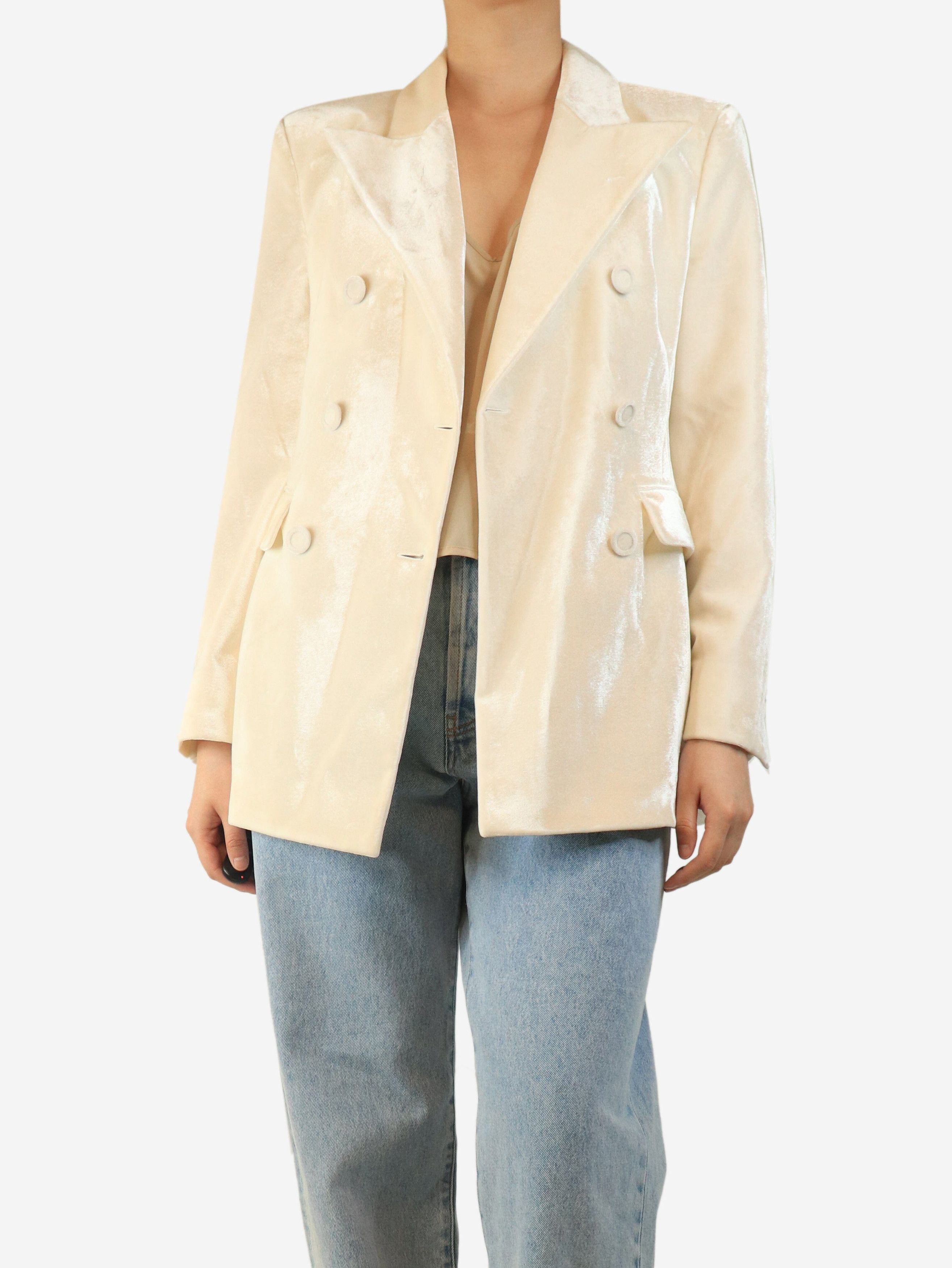 Ermanno Scervino Cream velvet double-breasted jacket - UK 10 Size M / US 6-8 / IT 42-44 - 5 Thumbnail