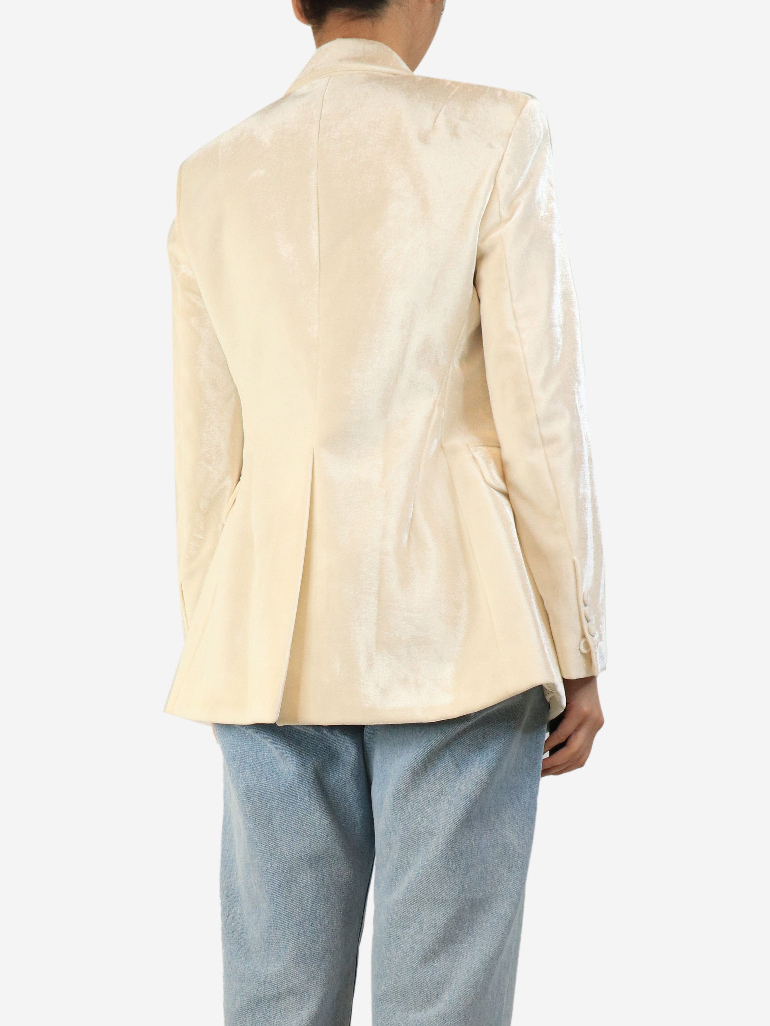 Ermanno Scervino Cream velvet double-breasted jacket - UK 10 Size M / US 6-8 / IT 42-44 - 3 Thumbnail
