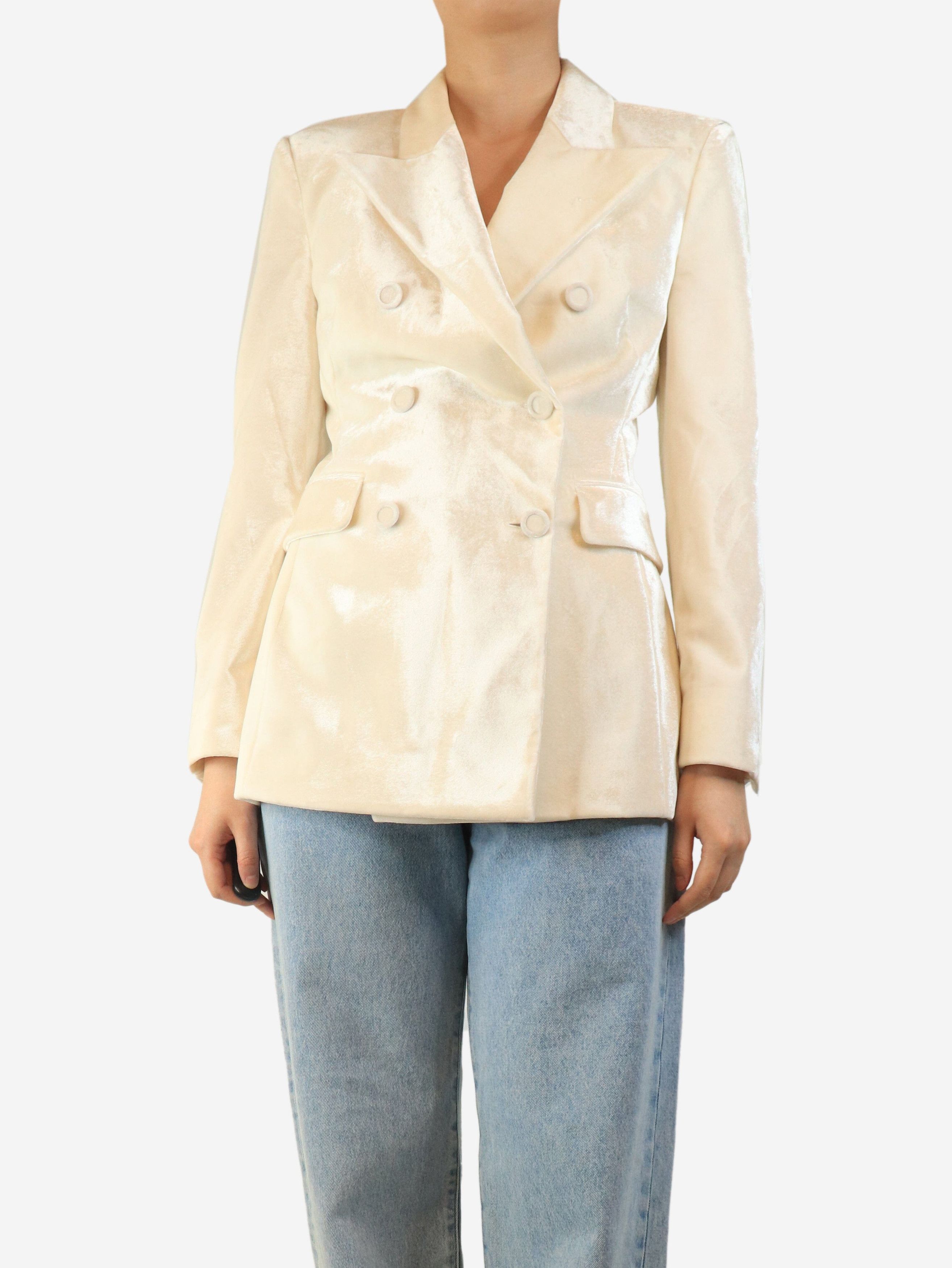 Ermanno Scervino Cream velvet double-breasted jacket - UK 10 Size M / US 6-8 / IT 42-44 - 2 Thumbnail