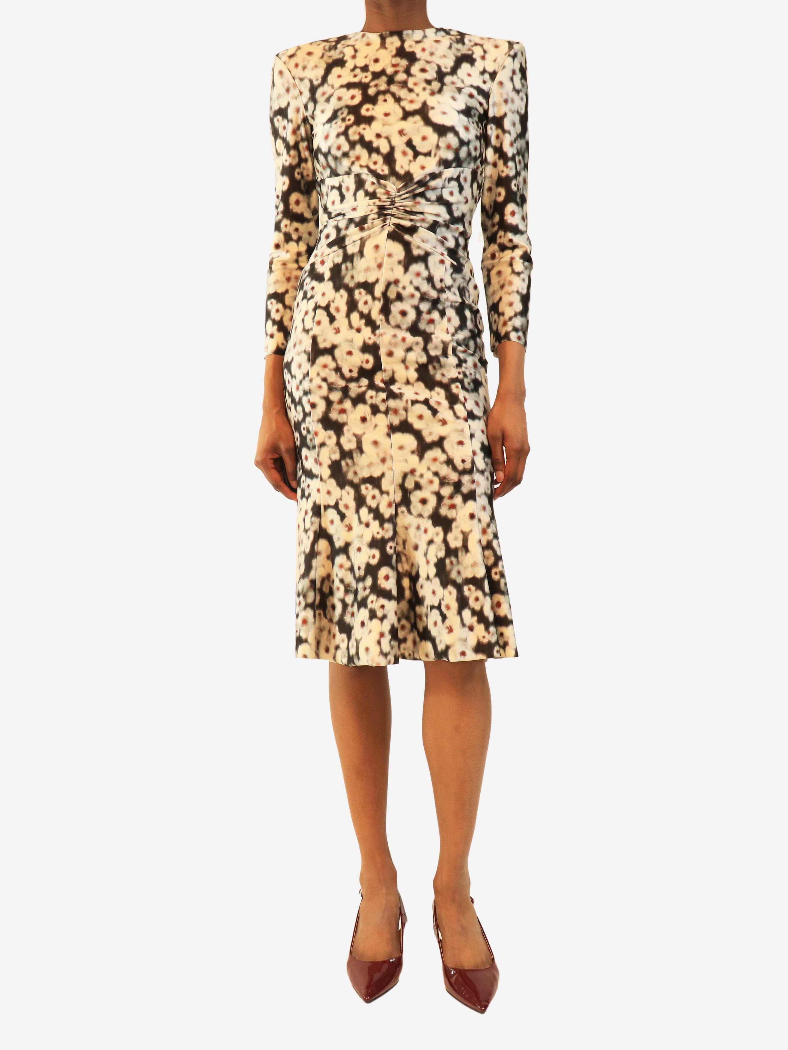 Other White floral ruched midi dress - UK 10 Size M / US 6-8 / IT 42-44 - 2 Thumbnail