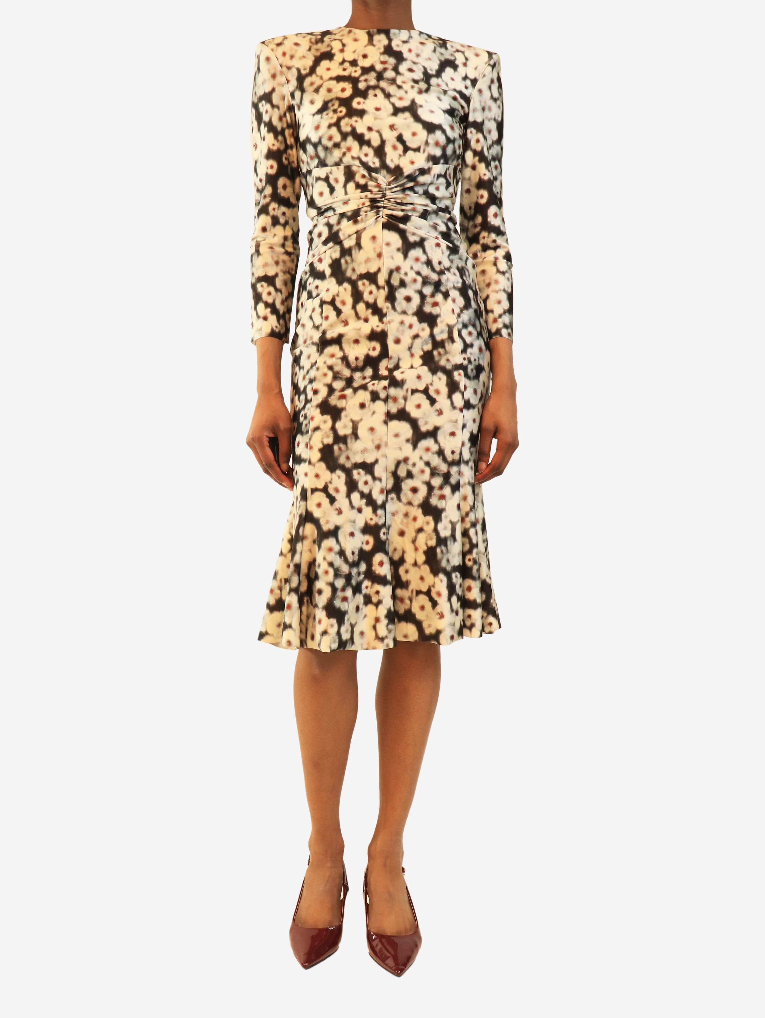 Other White floral ruched midi dress - UK 10 Size M / US 6-8 / IT 42-44 - 4 Thumbnail