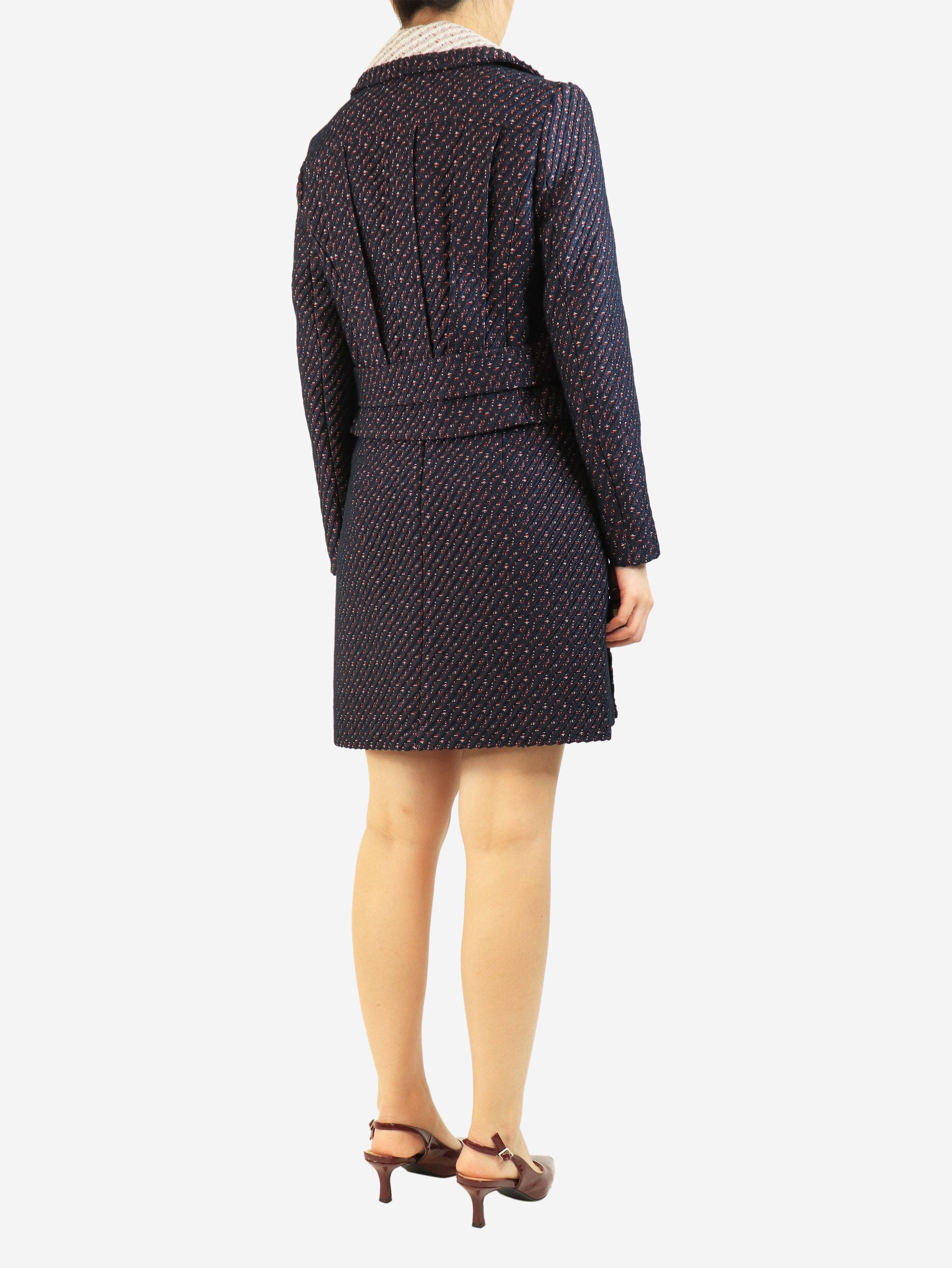 Carven Navy jacquard jacket and skirt set - UK 10 Size M / US 6-8 / IT 42-44 - 3 Thumbnail