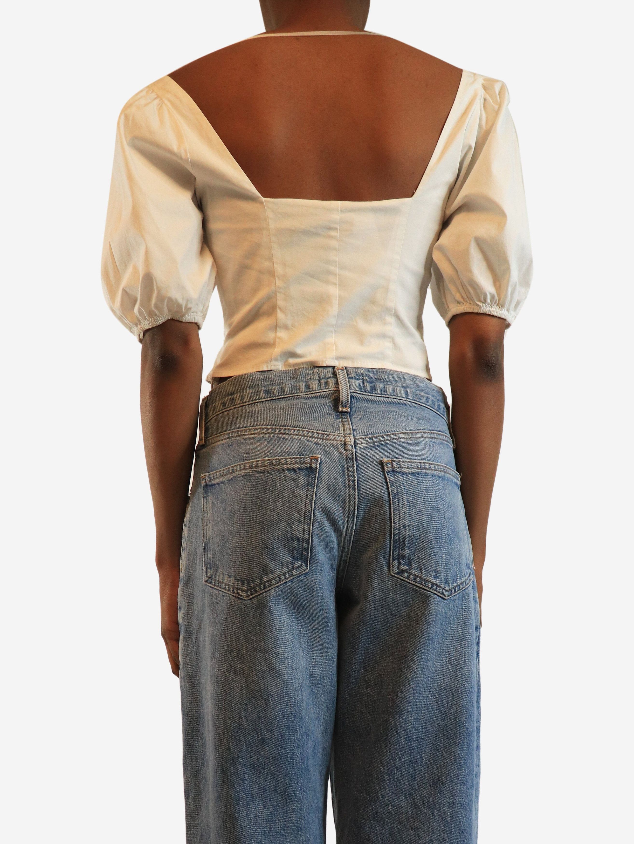 Staud White balloon sleeve crop top - UK 6 Size XS / US 0-2 / IT 36-38 - 5 Thumbnail
