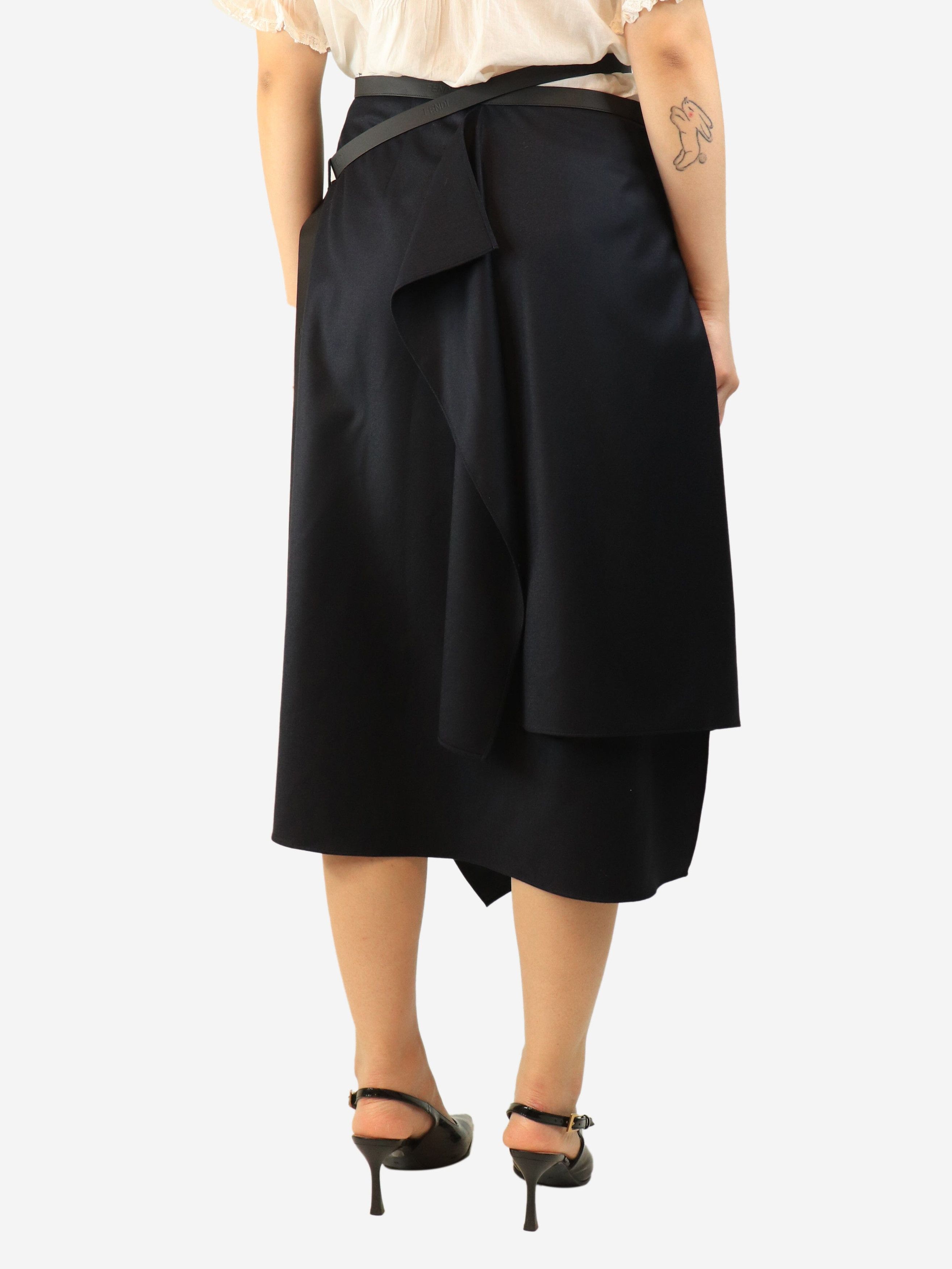 Fendi Navy draped asymmetric skirt - UK 12 Size 30" / US 8 / IT 44 - 4 Thumbnail