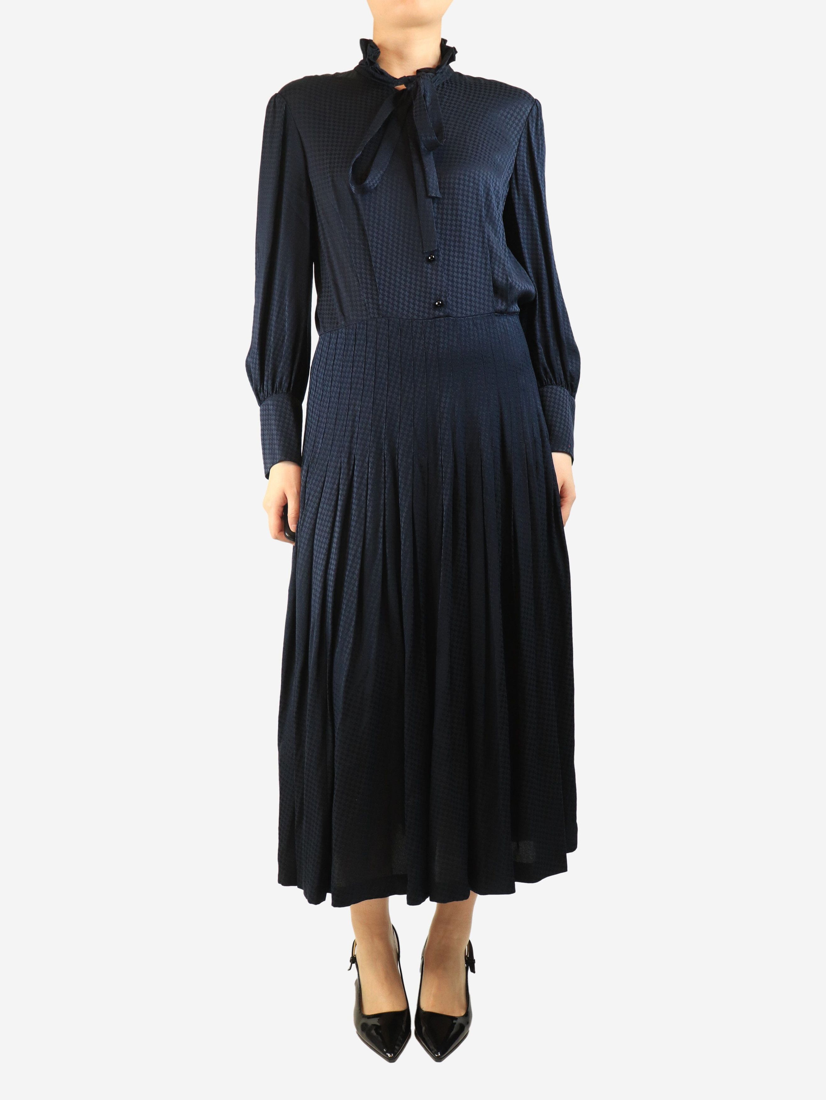 Other Navy houndstooth midi dress - UK 12 Size M / US 6-8 / IT 42-44 - 4 Thumbnail