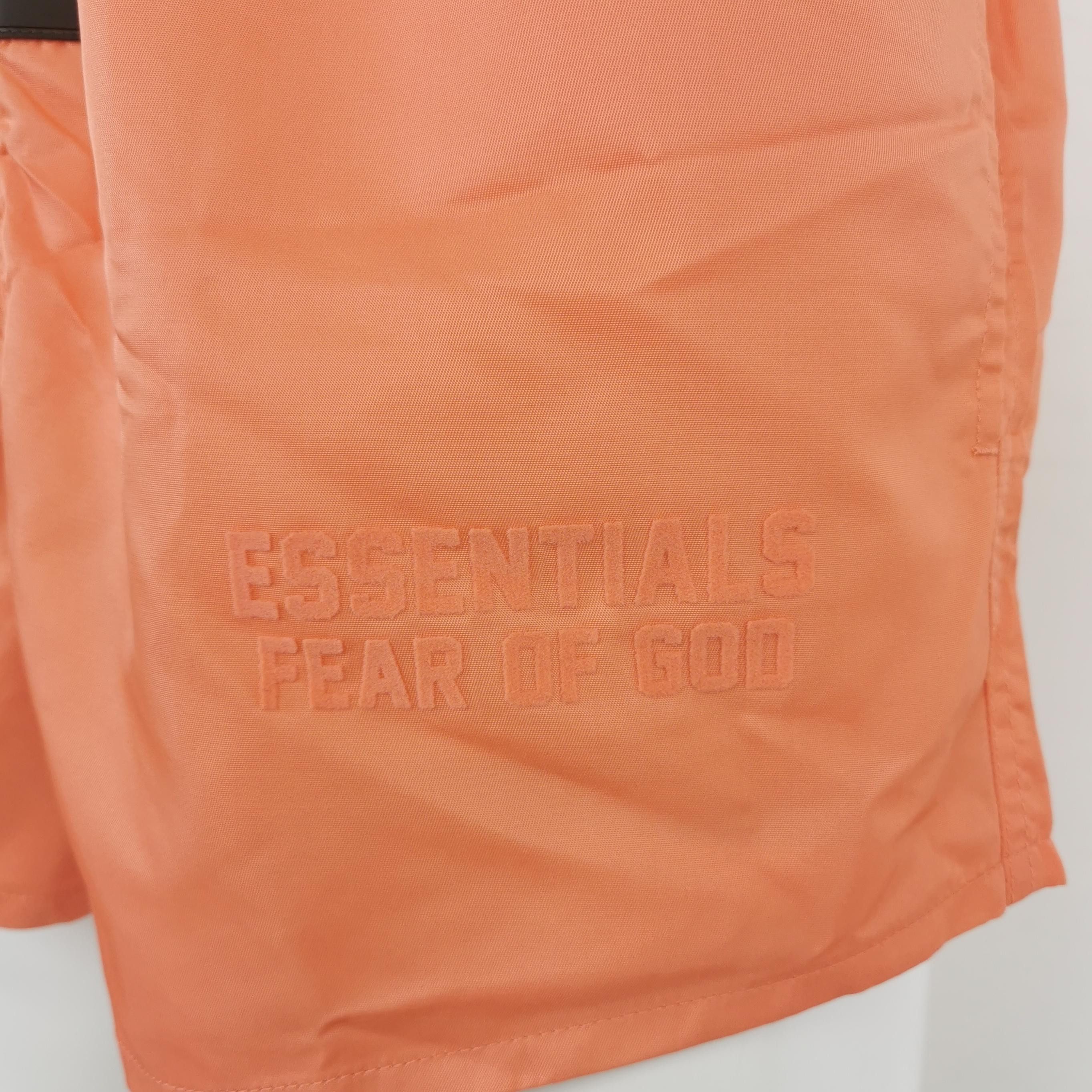 FOG Fear of God Essentials Orange Nylon Logo Shorts XXS Size US 26 / EU 42 - 4 Thumbnail