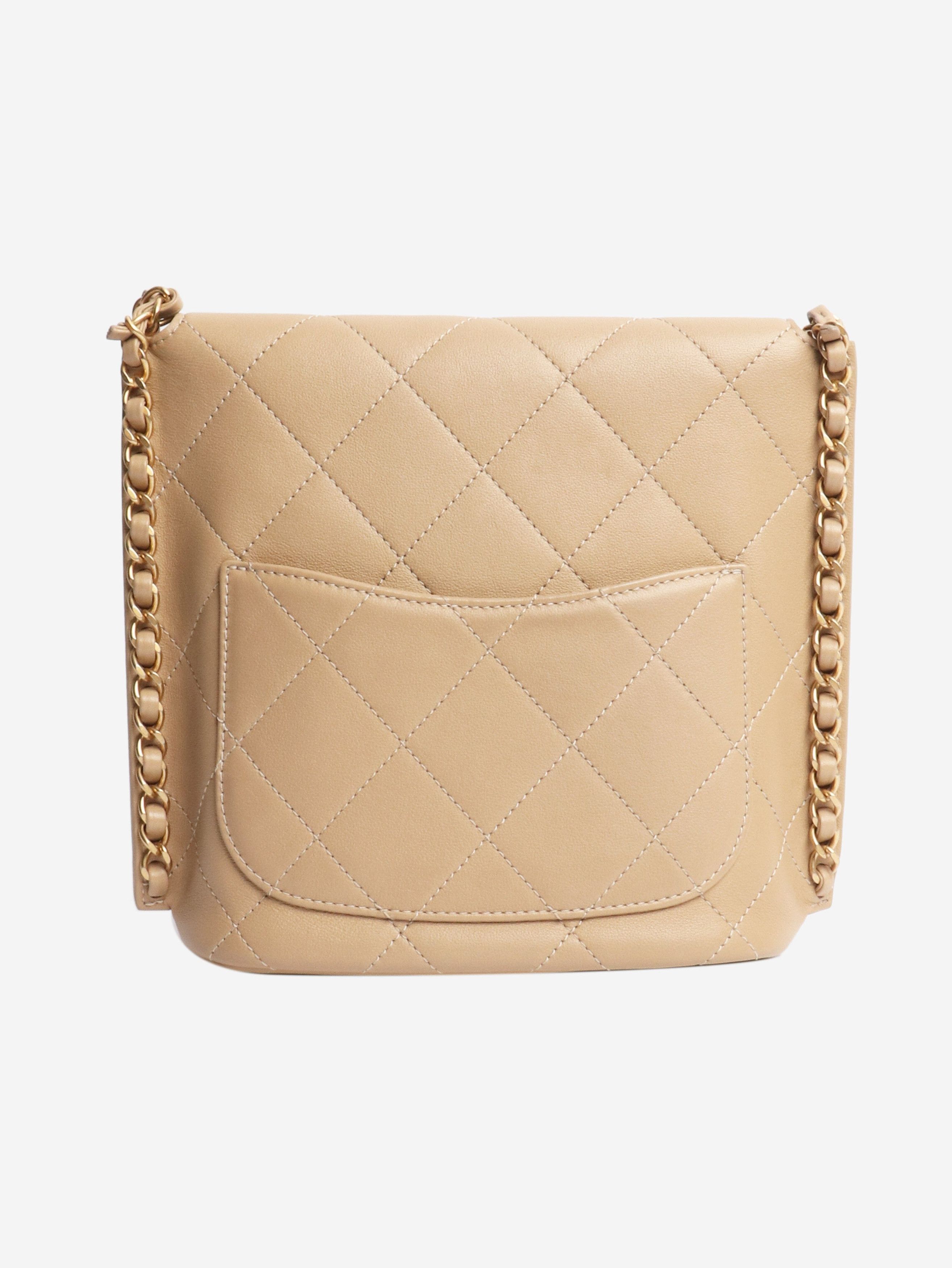 Chanel Beige 2021 lambskin quilted small flap bag Size ONE SIZE - 4 Thumbnail