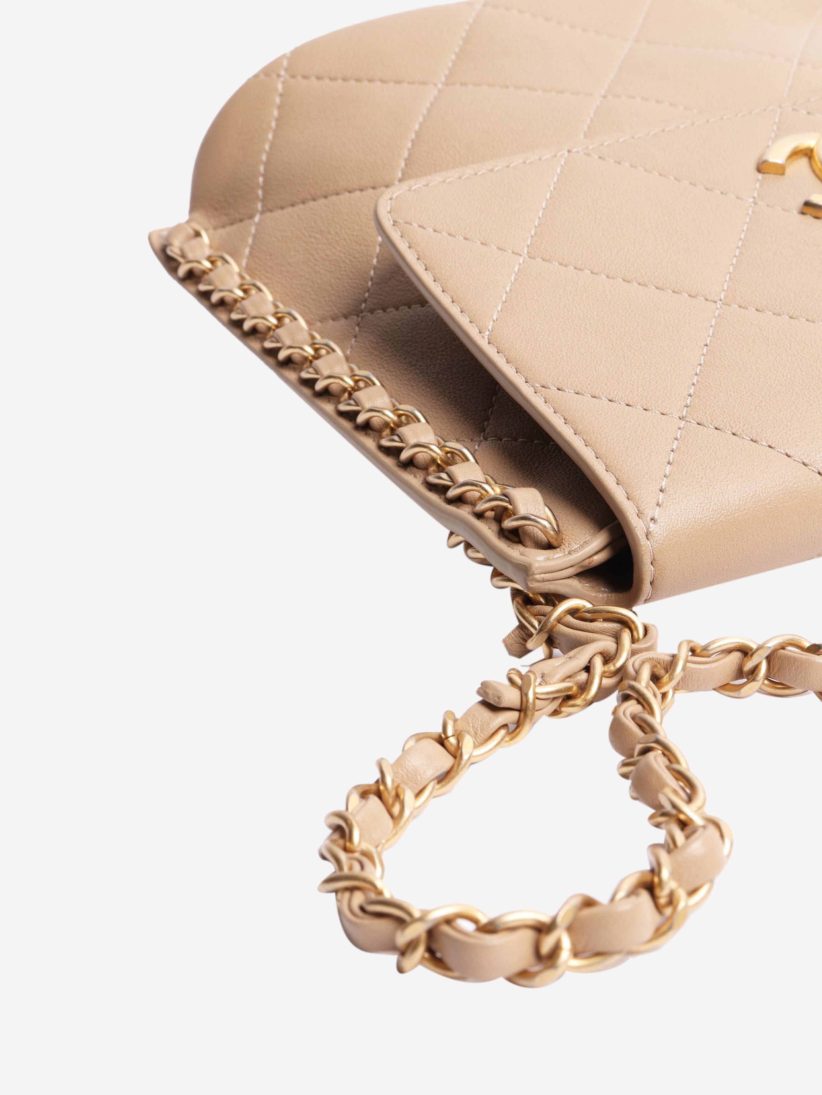 Chanel Beige 2021 lambskin quilted small flap bag Size ONE SIZE - 7 Thumbnail