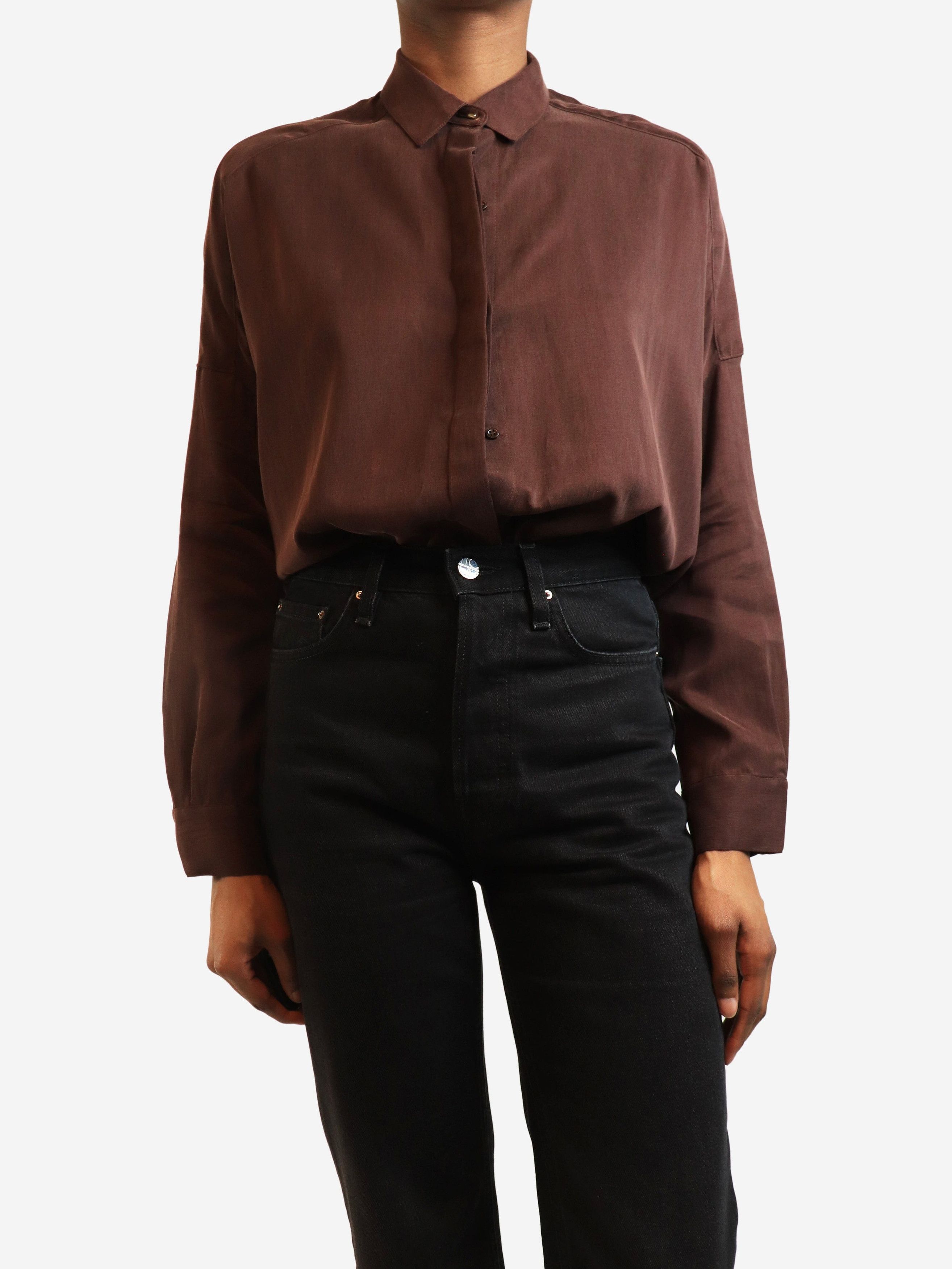 Other Brown satin shirt - XS Size XS / US 0-2 / IT 36-38 - 3 Thumbnail