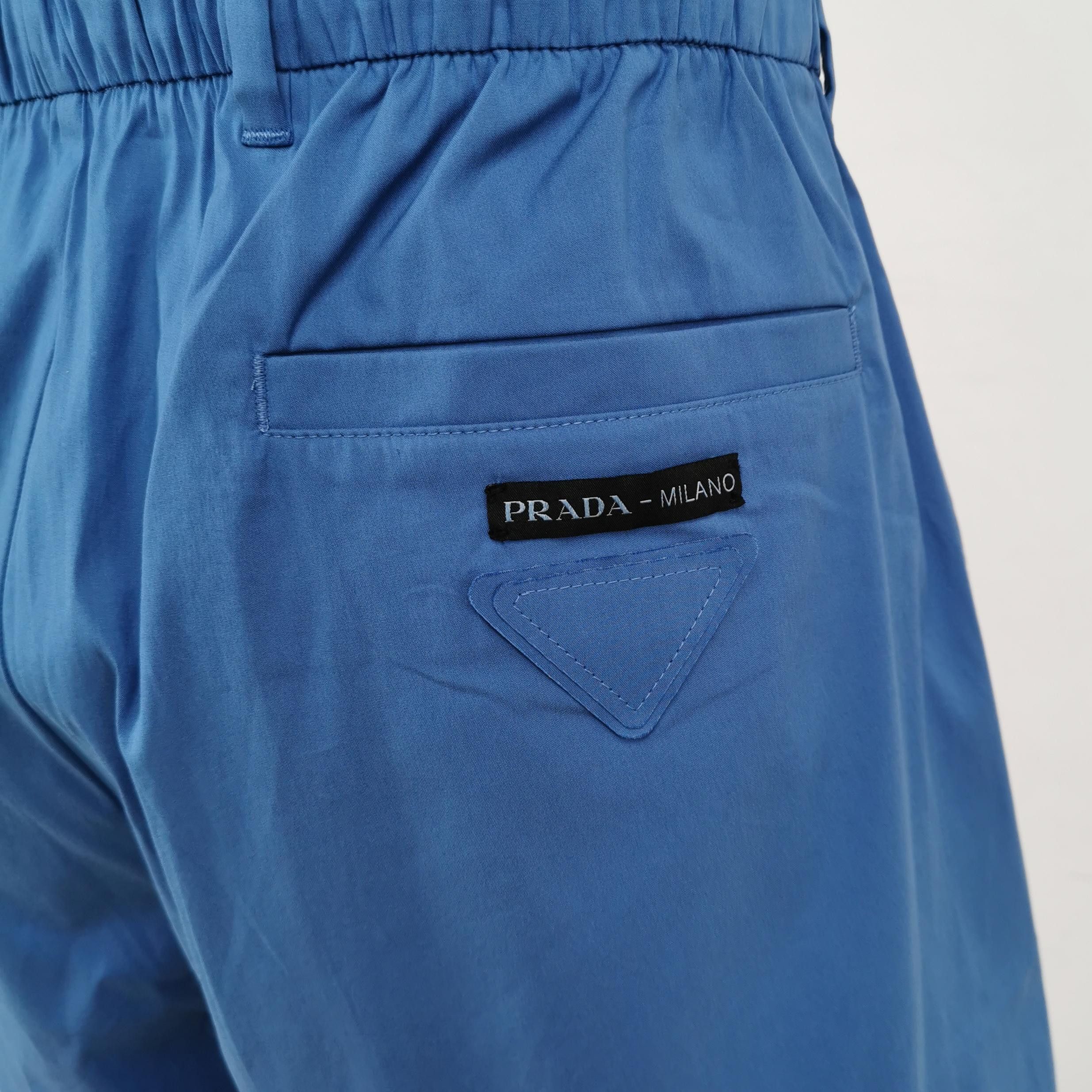 Prada Prada Azzurro Blue Cotton Shorts Size 52 Size US 36 / EU 52 - 4 Thumbnail