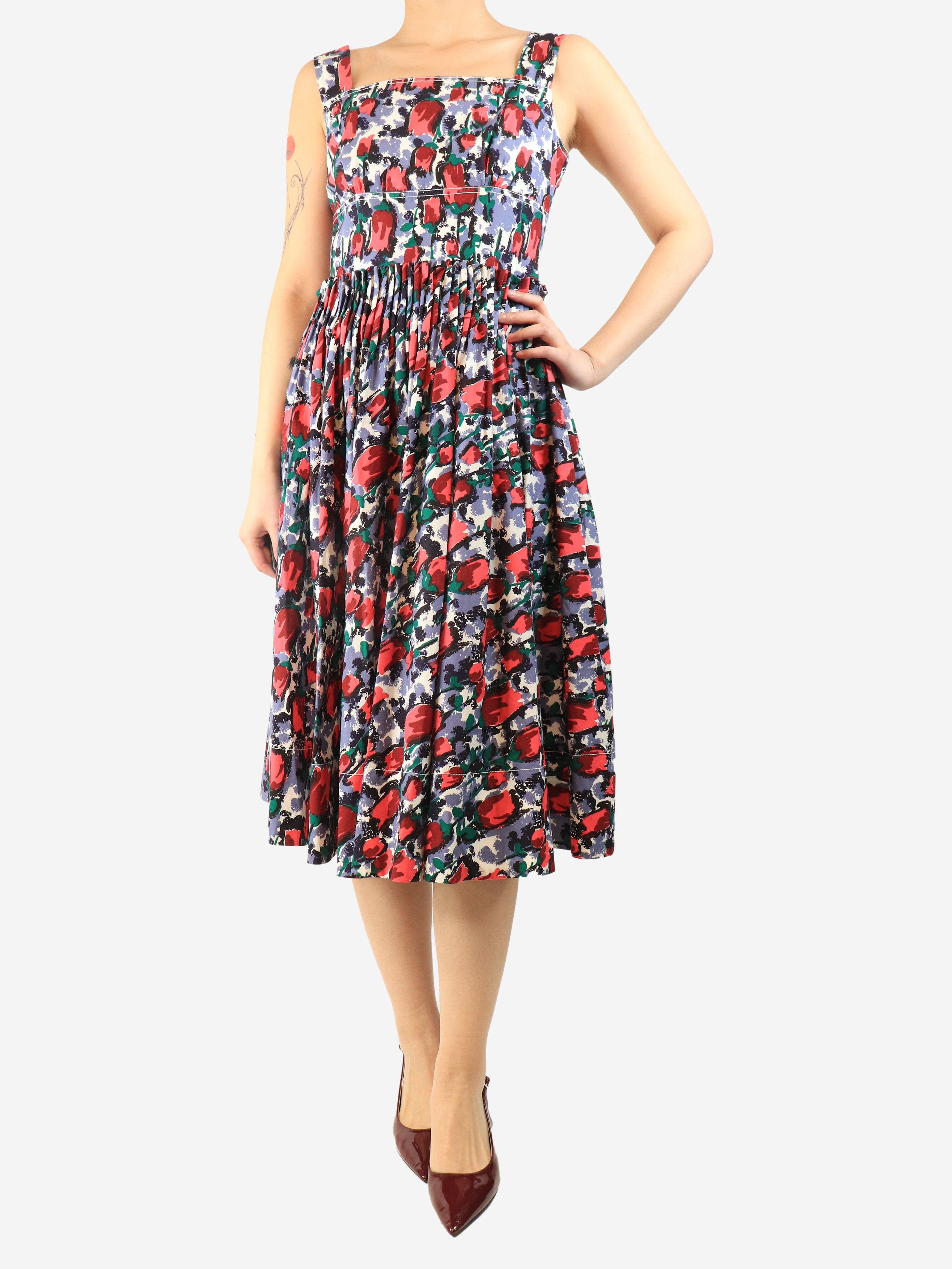 Marni Multicolour abstract tulip midi dress - UK 8 Size S / US 4 / IT 40 - 3 Thumbnail