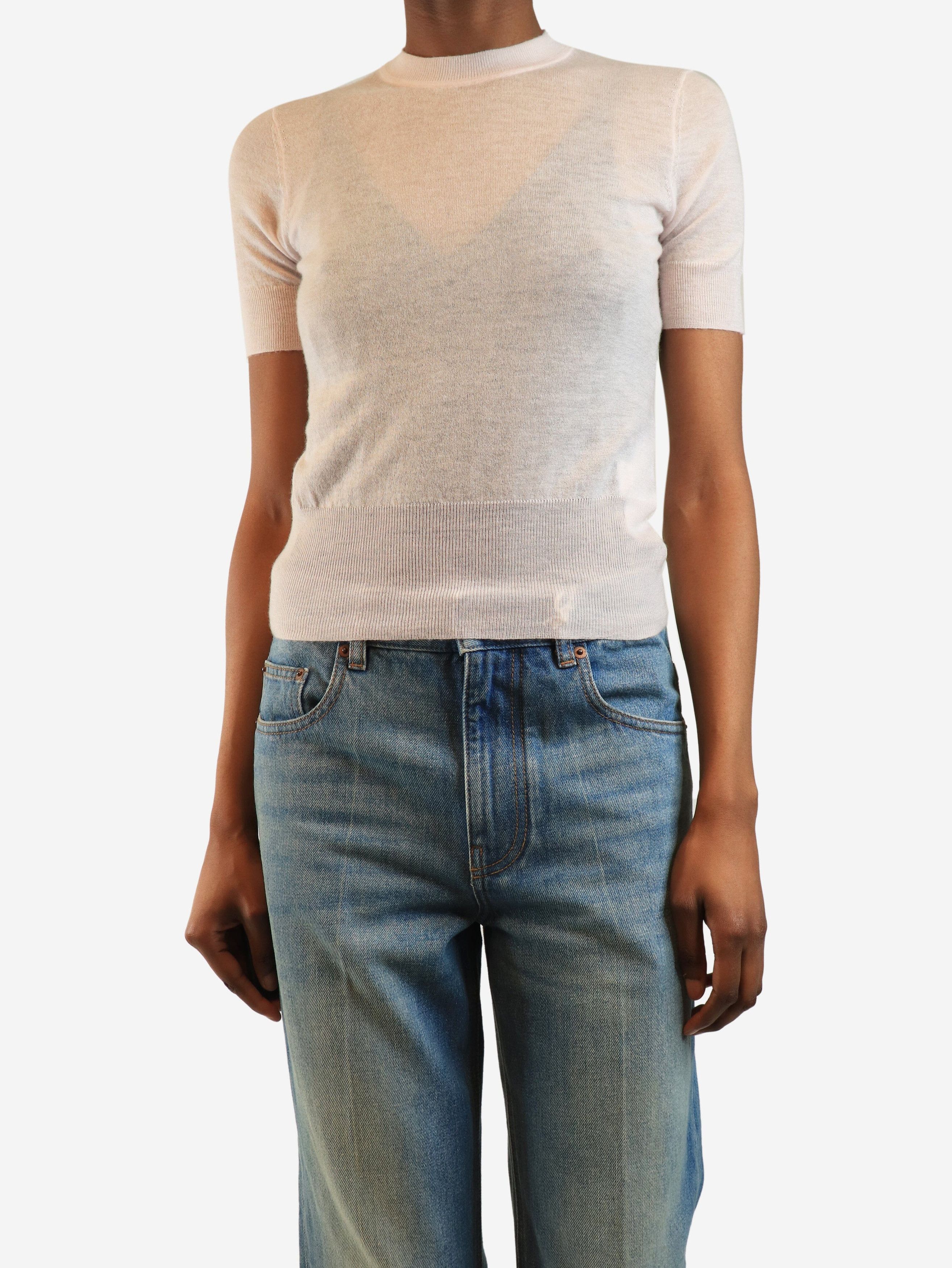 Other Pink short-sleeved cashmere top - XS Size XS / US 0-2 / IT 36-38 - 3 Thumbnail