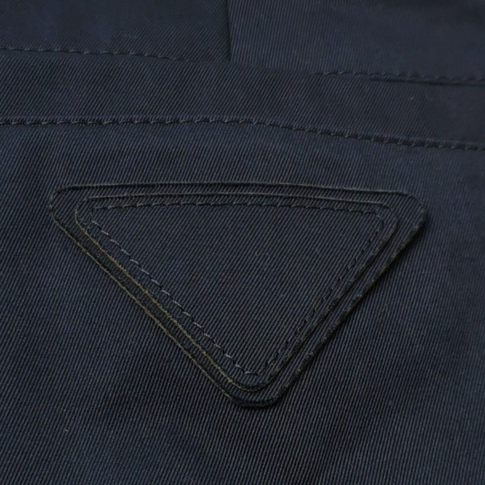 Prada Prada Navy Triangle Logo Gabardine Shorts 54 Size US 38 / EU 54 - 4 Thumbnail