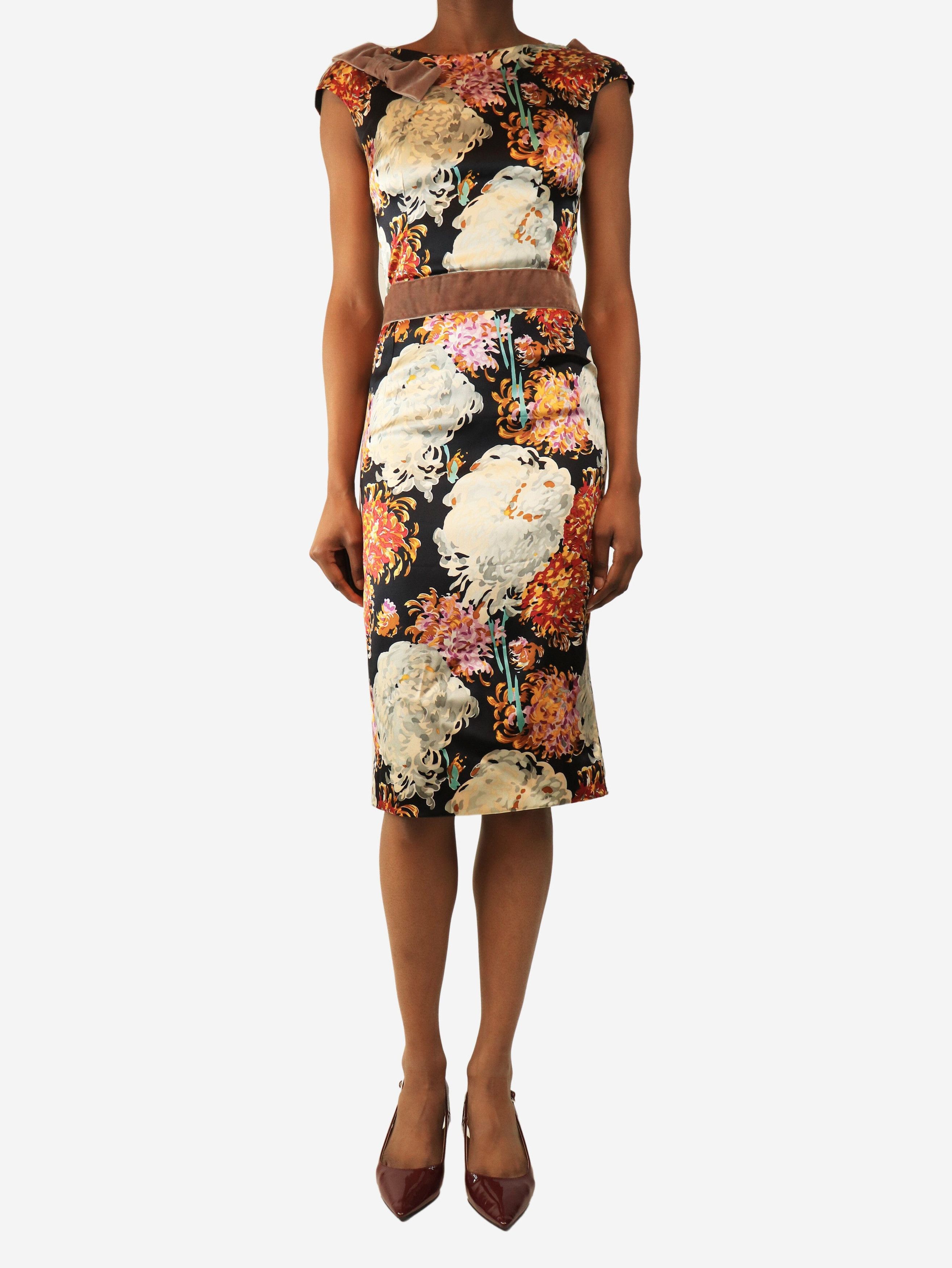 Dolce & Gabbana Multicolour sleeveless silk printed midi dress - UK 8 Size S / US 4 / IT 40 - 4 Thumbnail
