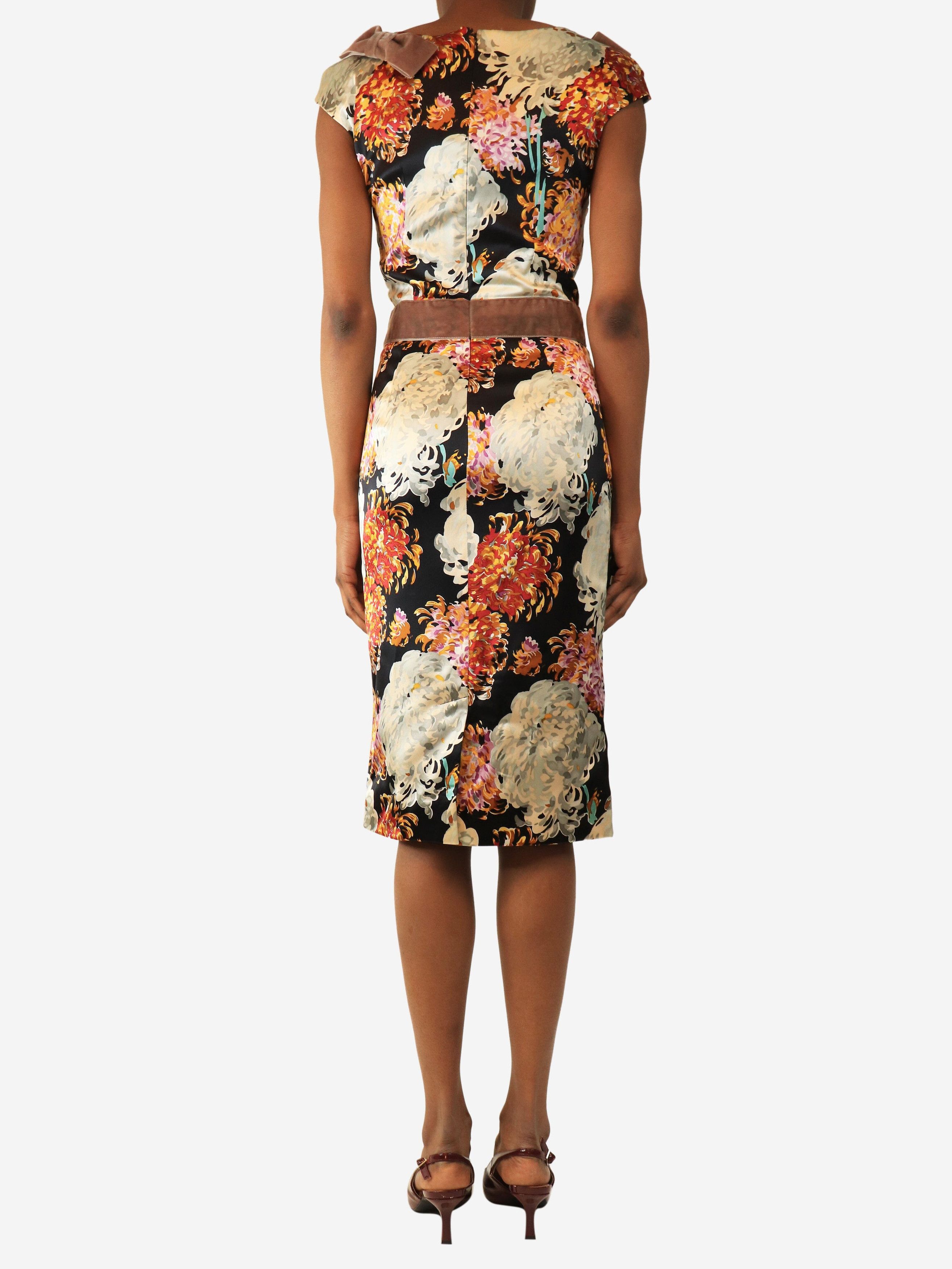 Dolce & Gabbana Multicolour sleeveless silk printed midi dress - UK 8 Size S / US 4 / IT 40 - 3 Thumbnail