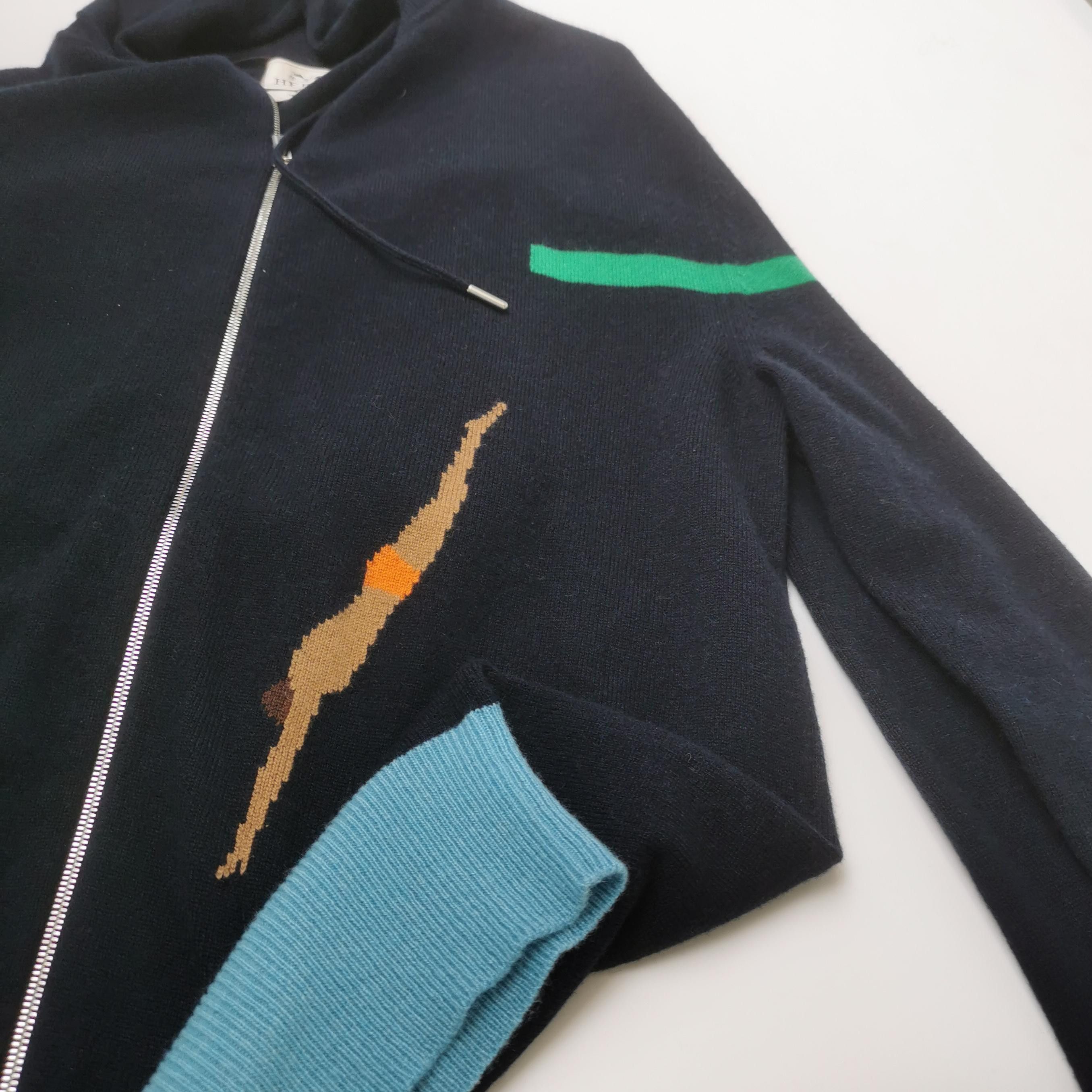 Hermes Hermes Cashmere Contrast Zip-Up Hoodie Size XS Size US XS / EU 42 / 0 - 4 Thumbnail