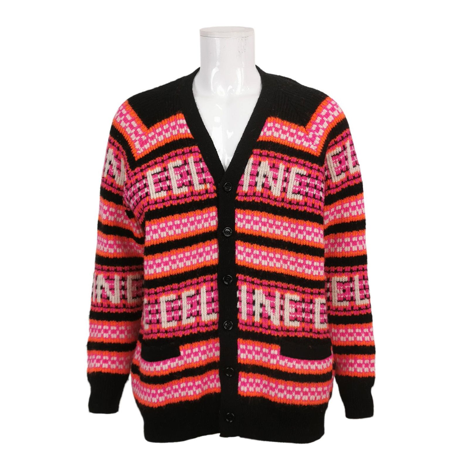 Celine Celine Logo Pattern Knit Cardigan Size S Size US S / EU 44-46 / 1 - 2 Thumbnail