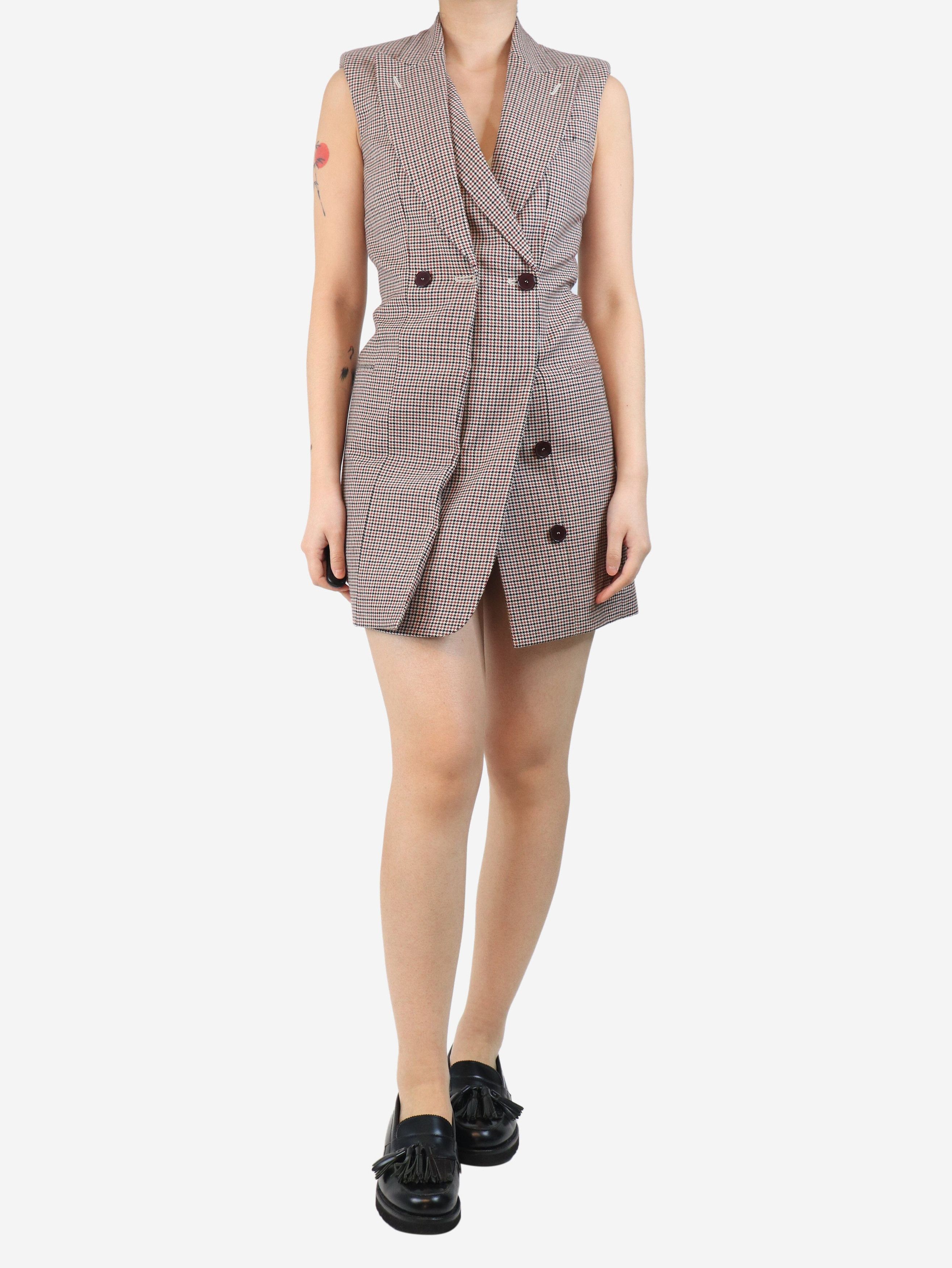 Stella McCartney Houndstooth wool midi dress - UK 8 Size S / US 4 / IT 40 - 2 Thumbnail