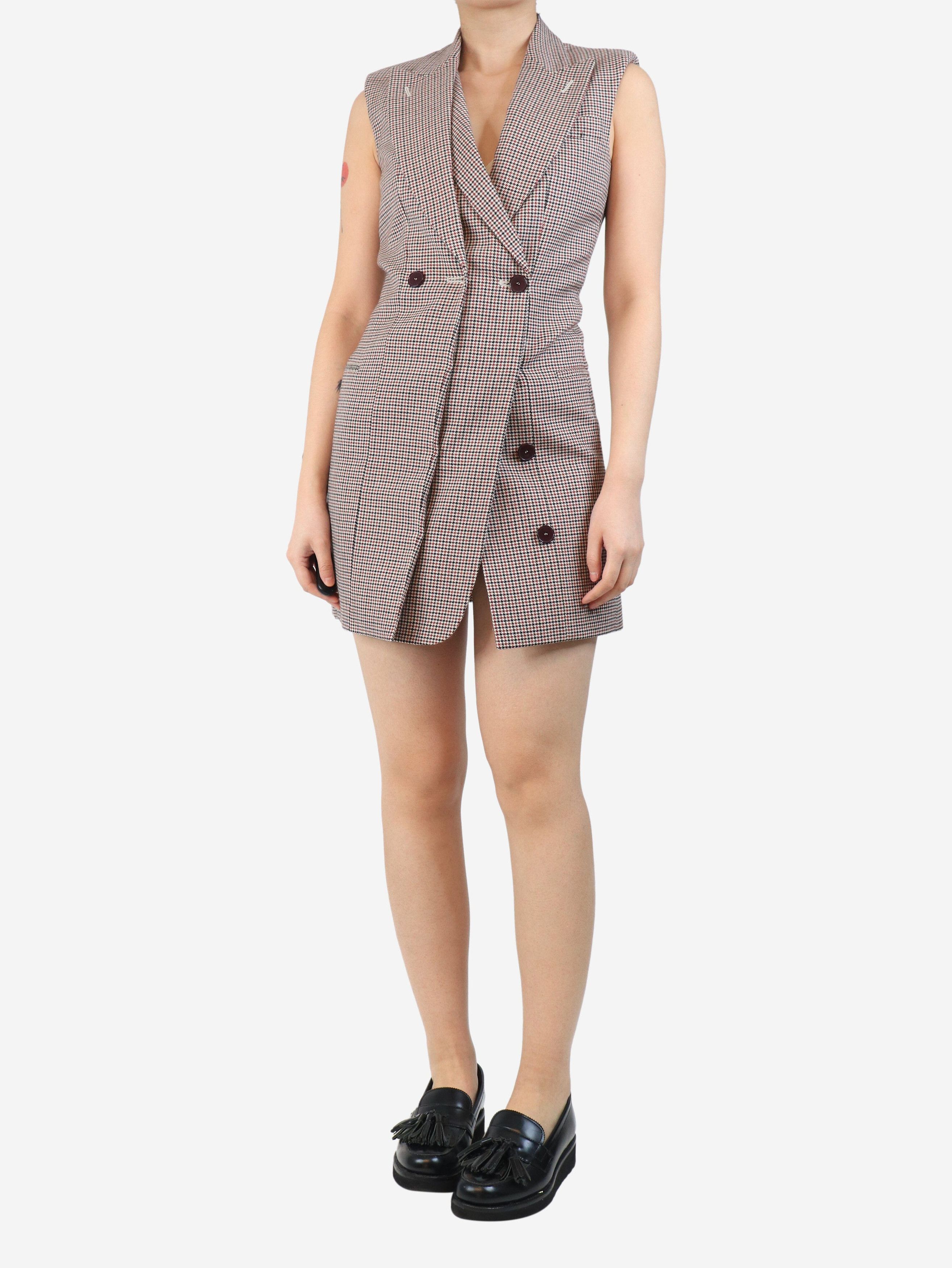 Stella McCartney Houndstooth wool midi dress - UK 8 Size S / US 4 / IT 40 - 4 Thumbnail