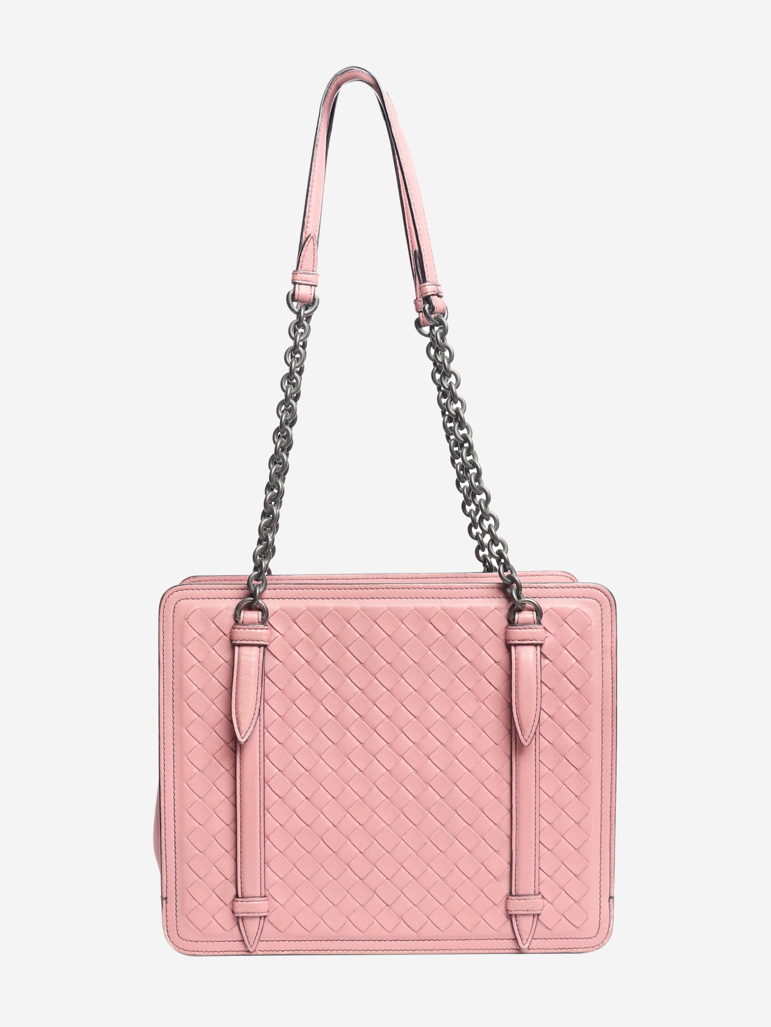 Bottega Veneta Pink Intrecciato chain shoulder bag Size ONE SIZE - 3 Thumbnail