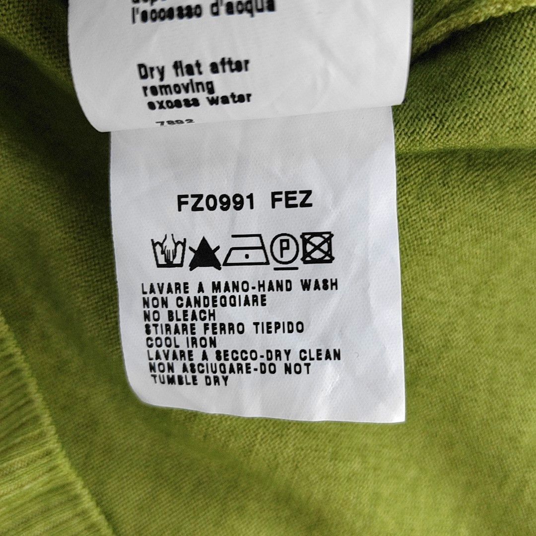 Fendi Fendi Green Wool V-Neck Sweater 50 Size US M / EU 48-50 / 2 - 5 Thumbnail