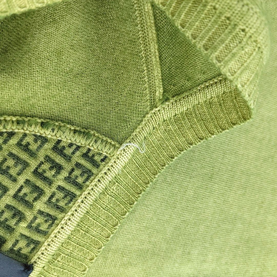 Fendi Fendi Green Wool V-Neck Sweater 50 Size US M / EU 48-50 / 2 - 6 Thumbnail
