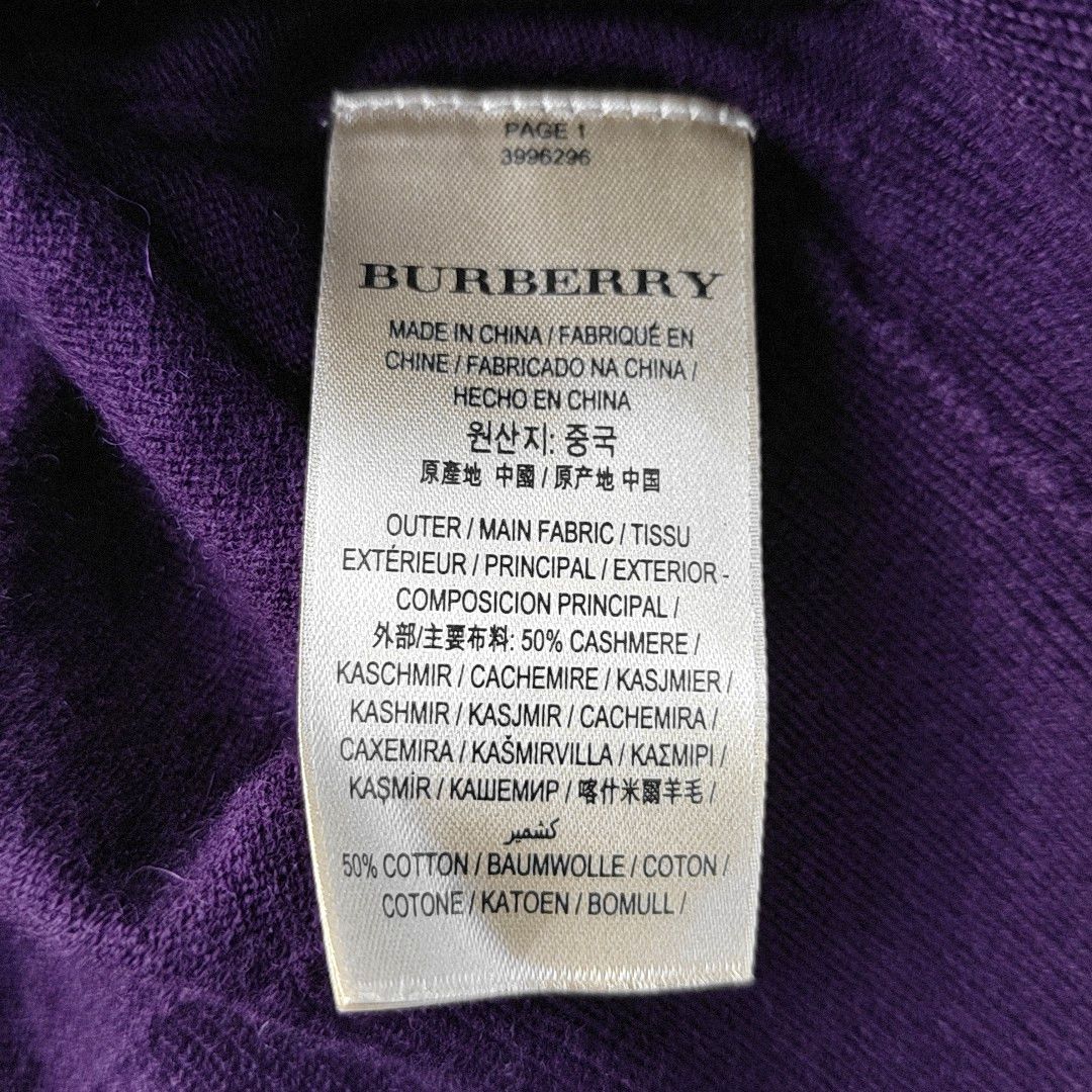 Burberry Burberry Purple Cashmere Blend Sweater XXL Size US XXL / EU 58 / 5 - 4 Thumbnail