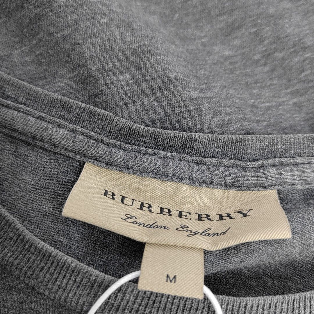 Burberry Burberry Gray Logo Cotton T-Shirt Size M Size US M / EU 48-50 / 2 - 6 Thumbnail