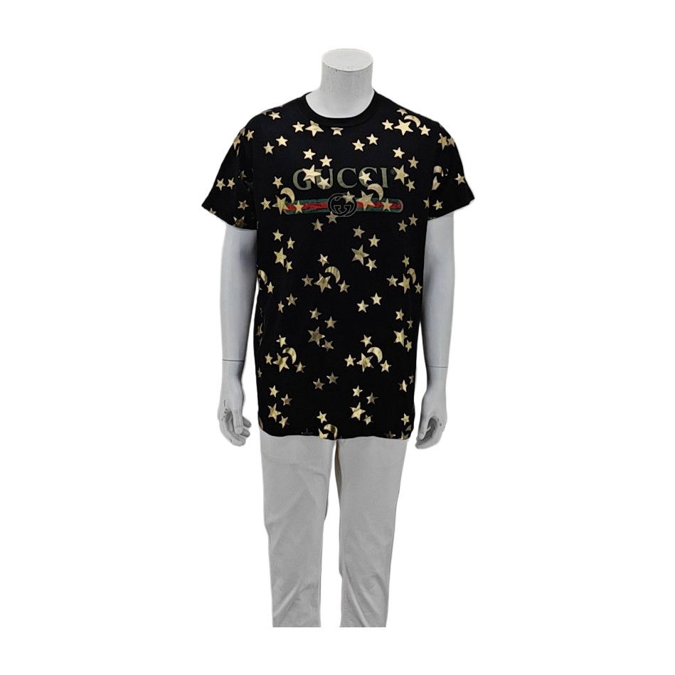 Gucci Gucci Gold Star Moon Print T-Shirt Size L Size US L / EU 52-54 / 3 - 2 Thumbnail
