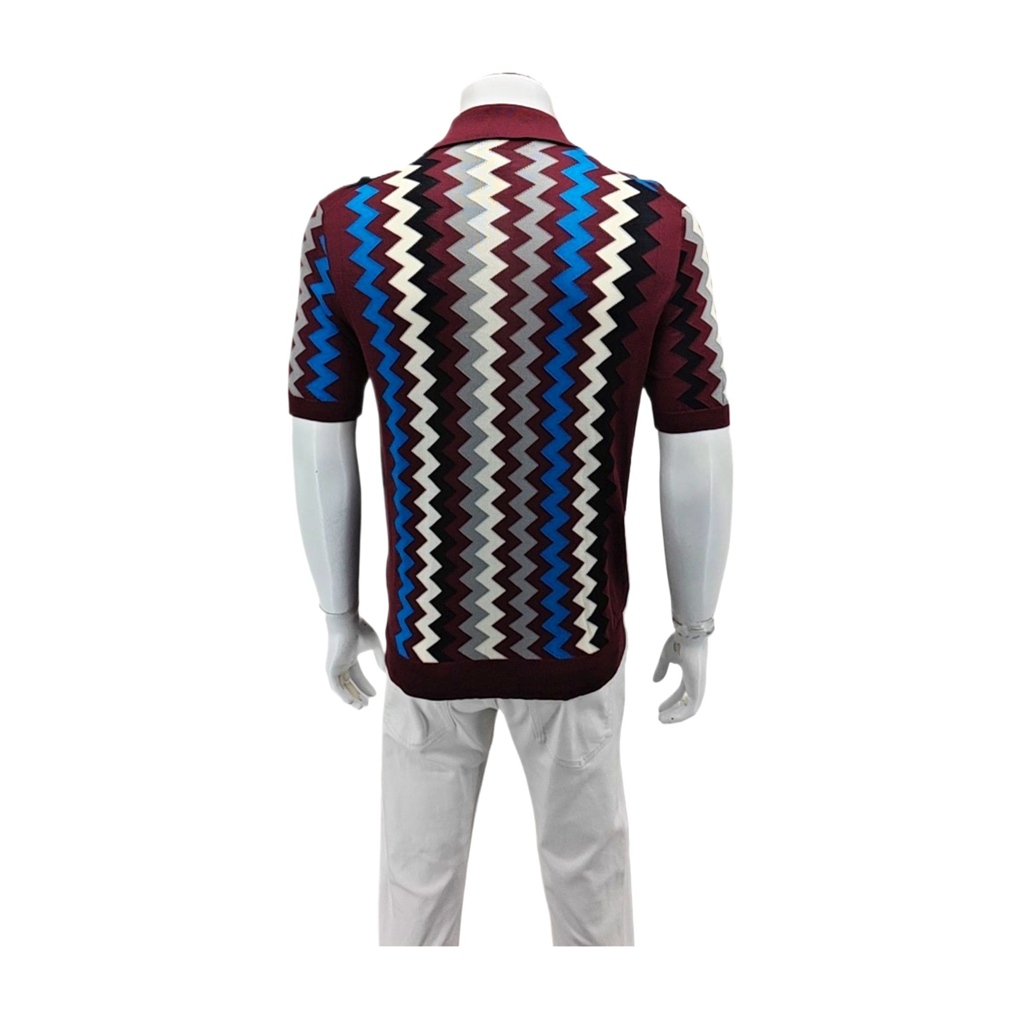 Prada Prada Zig-Zag Pattern Silk Polo EU 48 Size US M / EU 48-50 / 2 - 3 Thumbnail