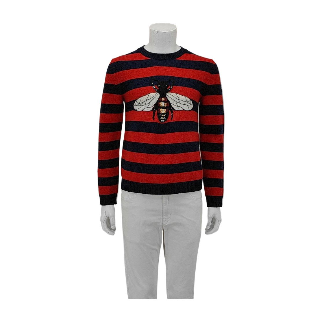 Gucci Gucci Bee Embroidery Striped Wool Sweater S Size US S / EU 44-46 / 1 - 2 Thumbnail