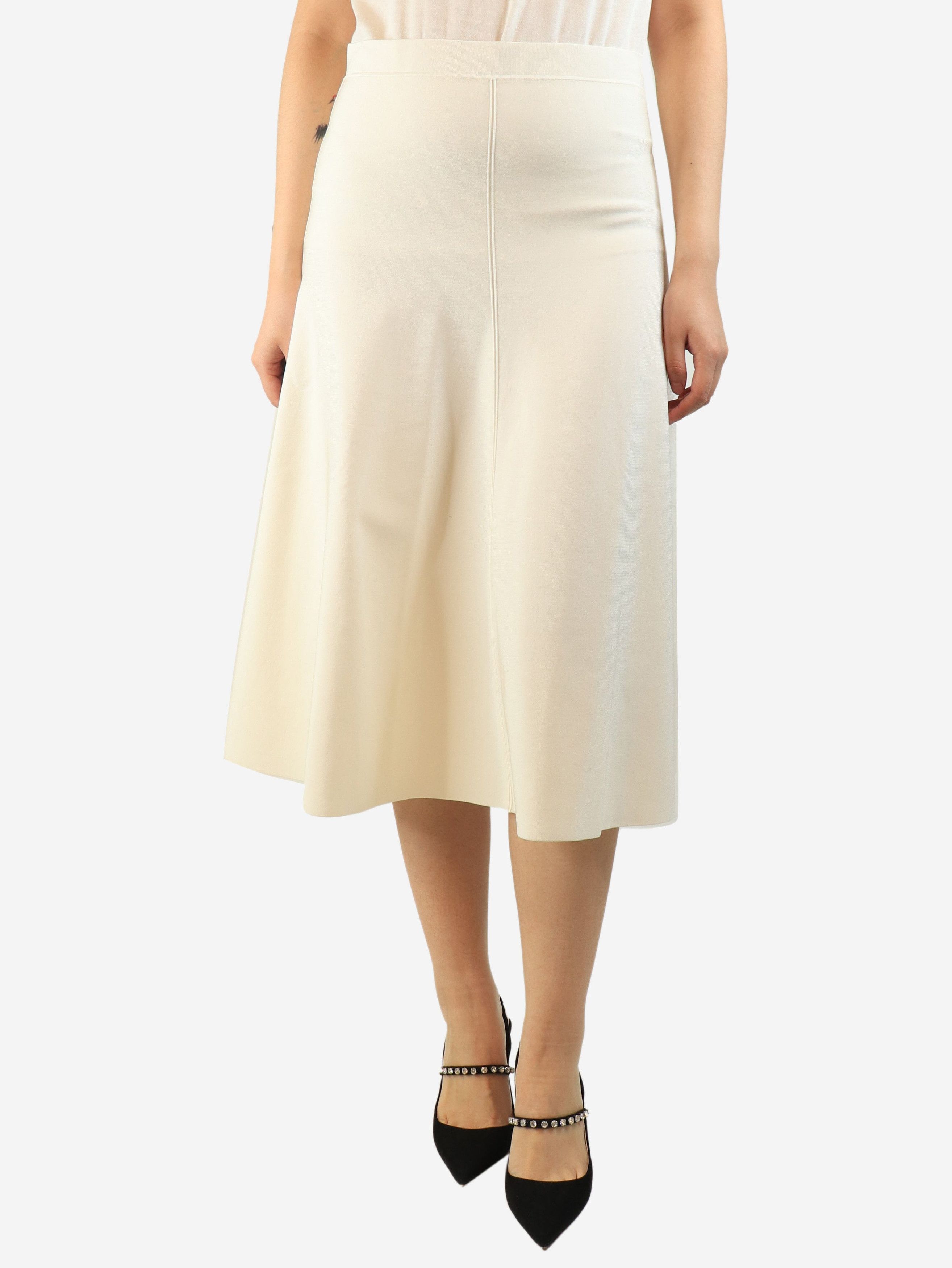 Giorgio Armani Cream midi skirt - UK 14 Size 32" / US 10 / IT 46 - 2 Thumbnail