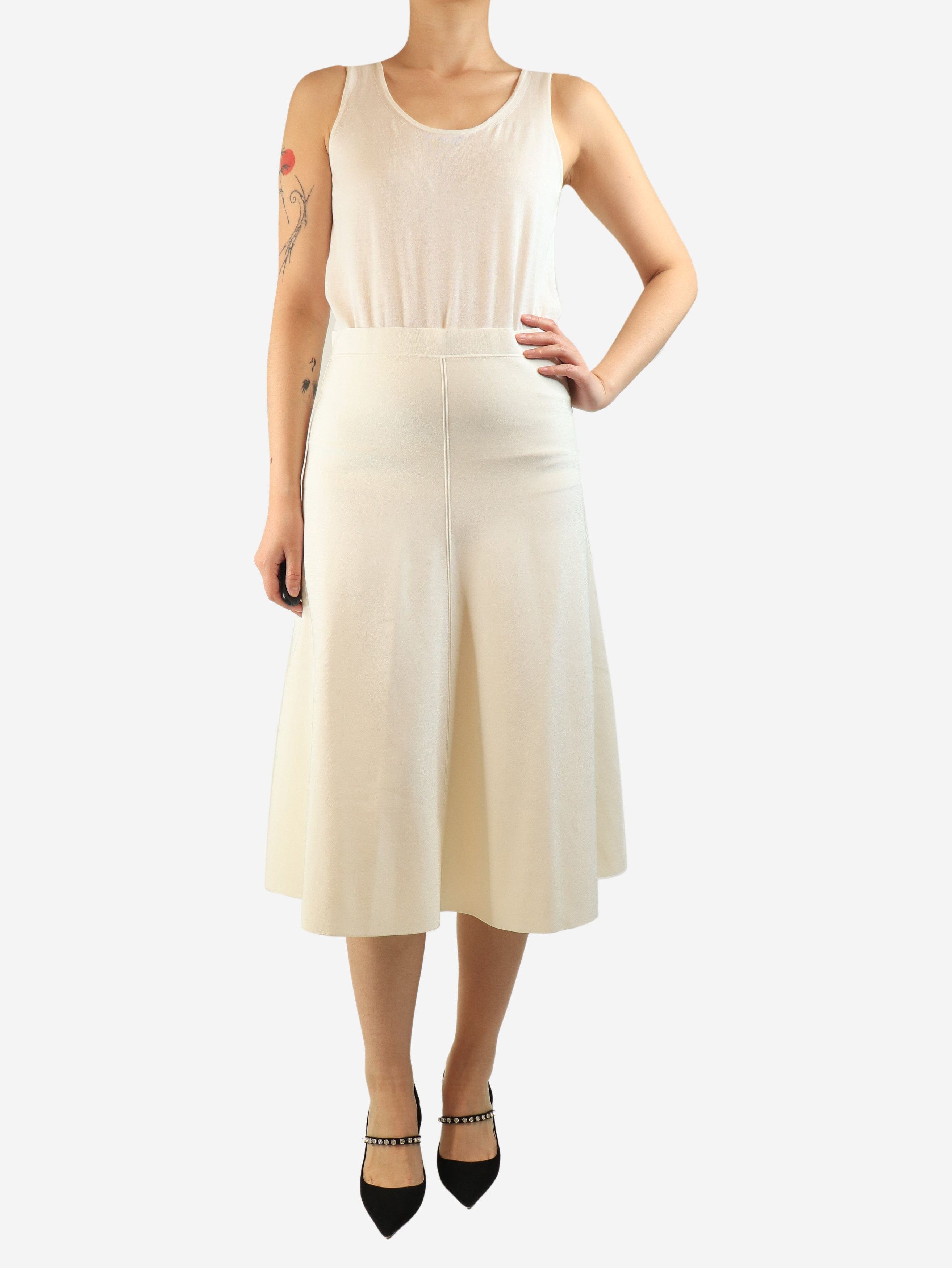 Giorgio Armani Cream midi skirt - UK 14 Size 32" / US 10 / IT 46 - 3 Thumbnail