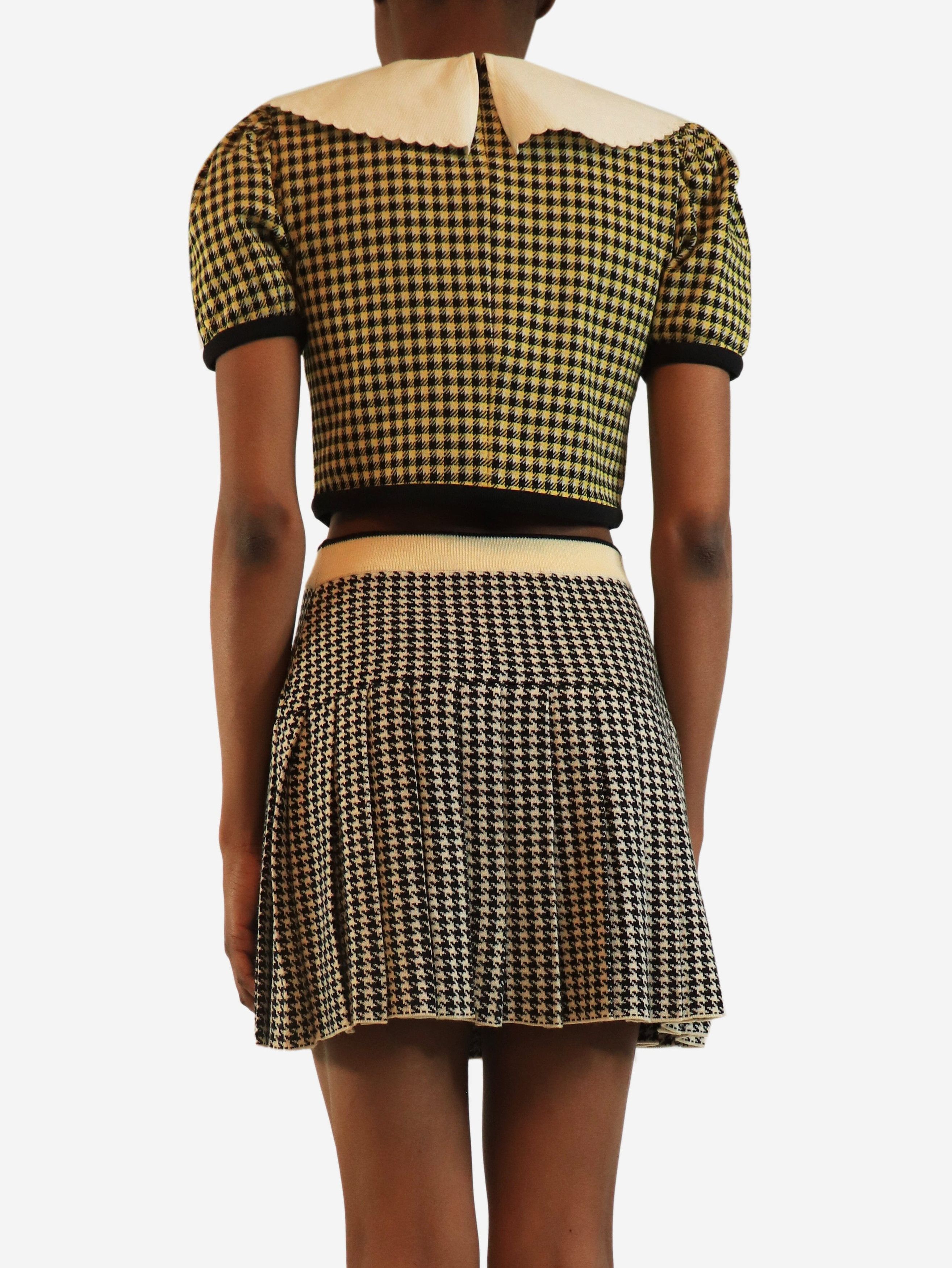 Miu Miu Yellow babydoll collar houndstooth crop top - M Size M / US 6-8 / IT 42-44 - 3 Thumbnail