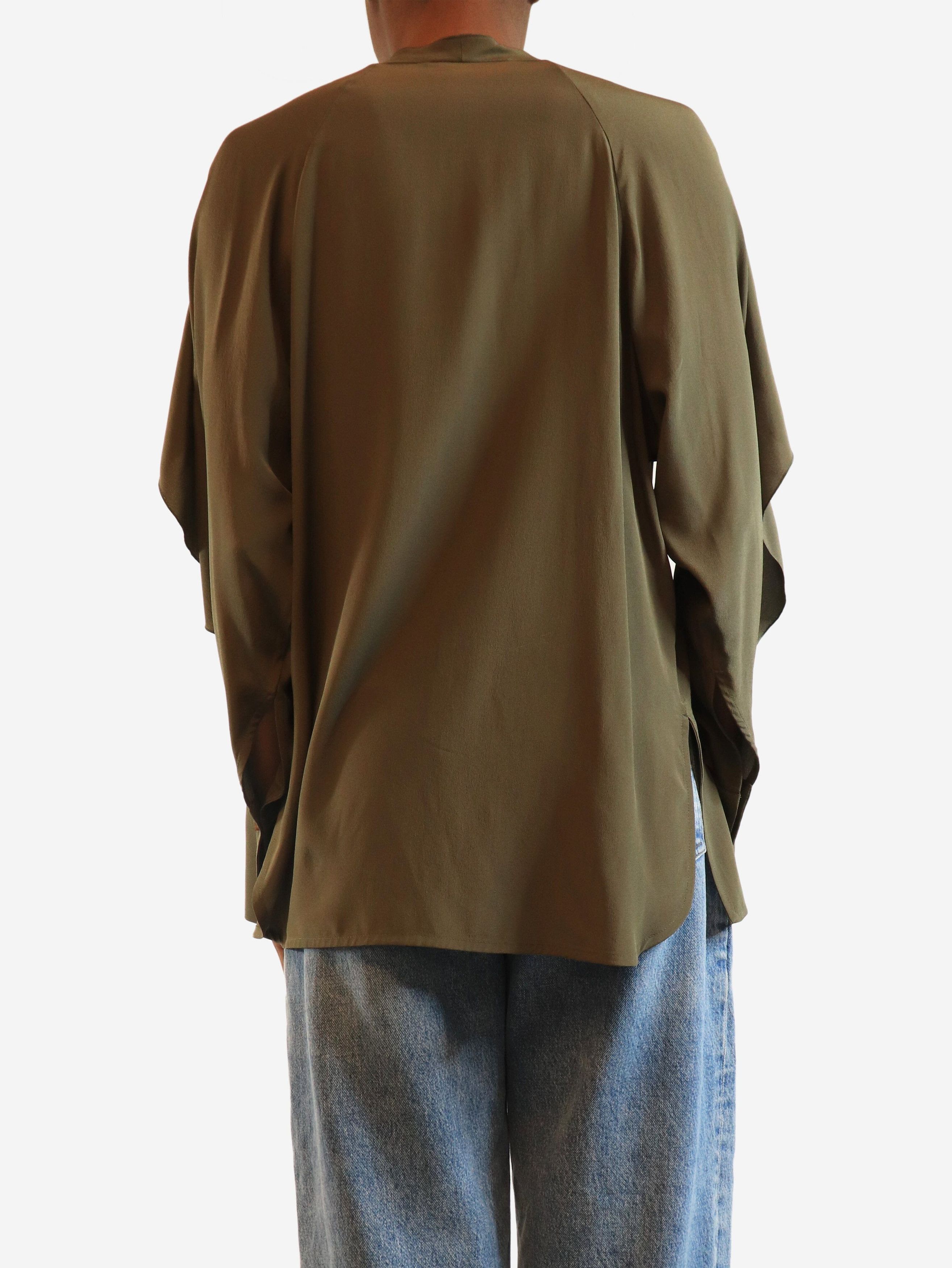 Victoria Beckham Green silk ruffle blouse - UK 4 Size XS / US 0-2 / IT 36-38 - 3 Thumbnail