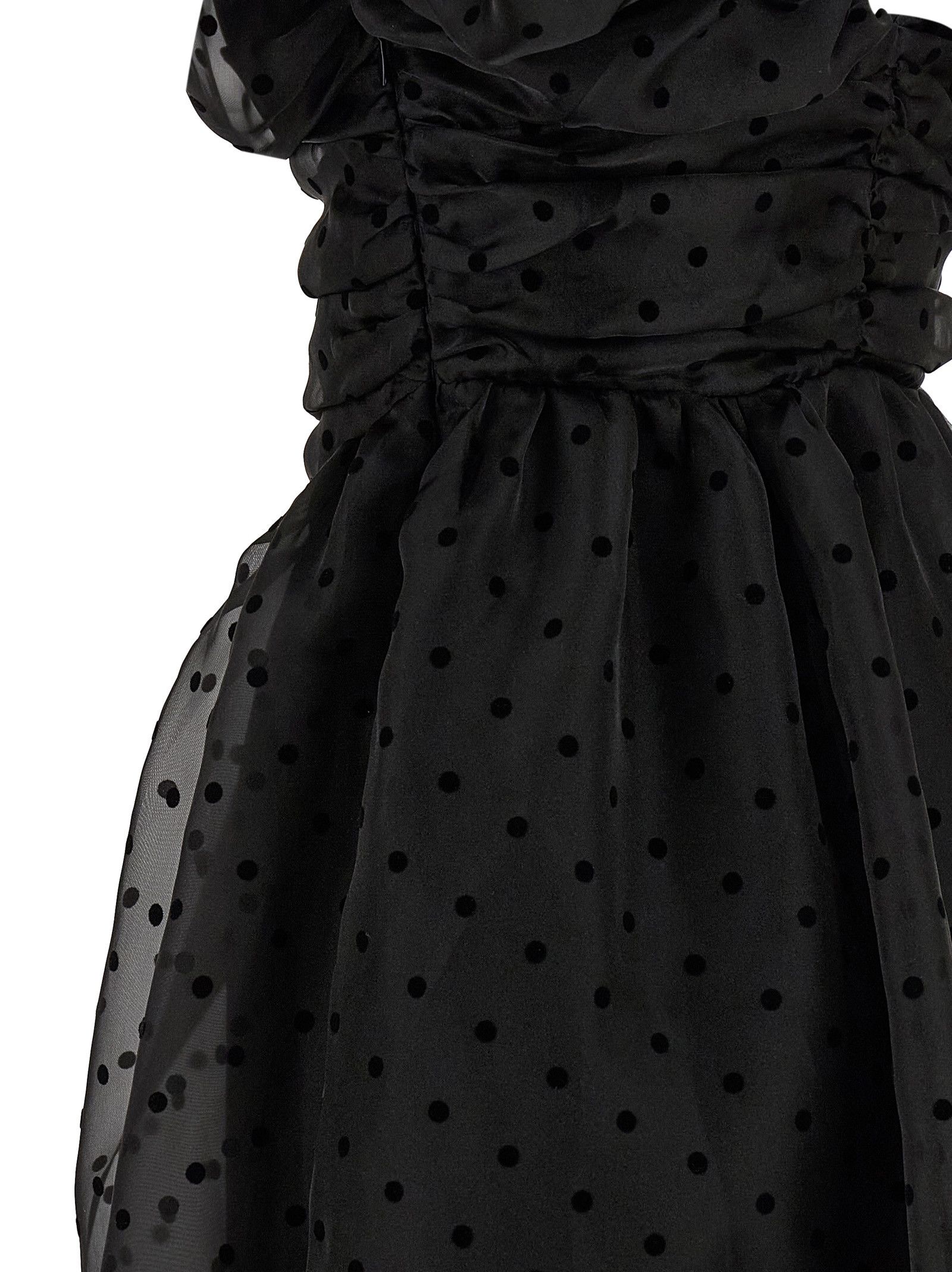 Ganni 'Black Organza Ruched' Dress Size XXS / US 00 / IT 34 - 4 Thumbnail