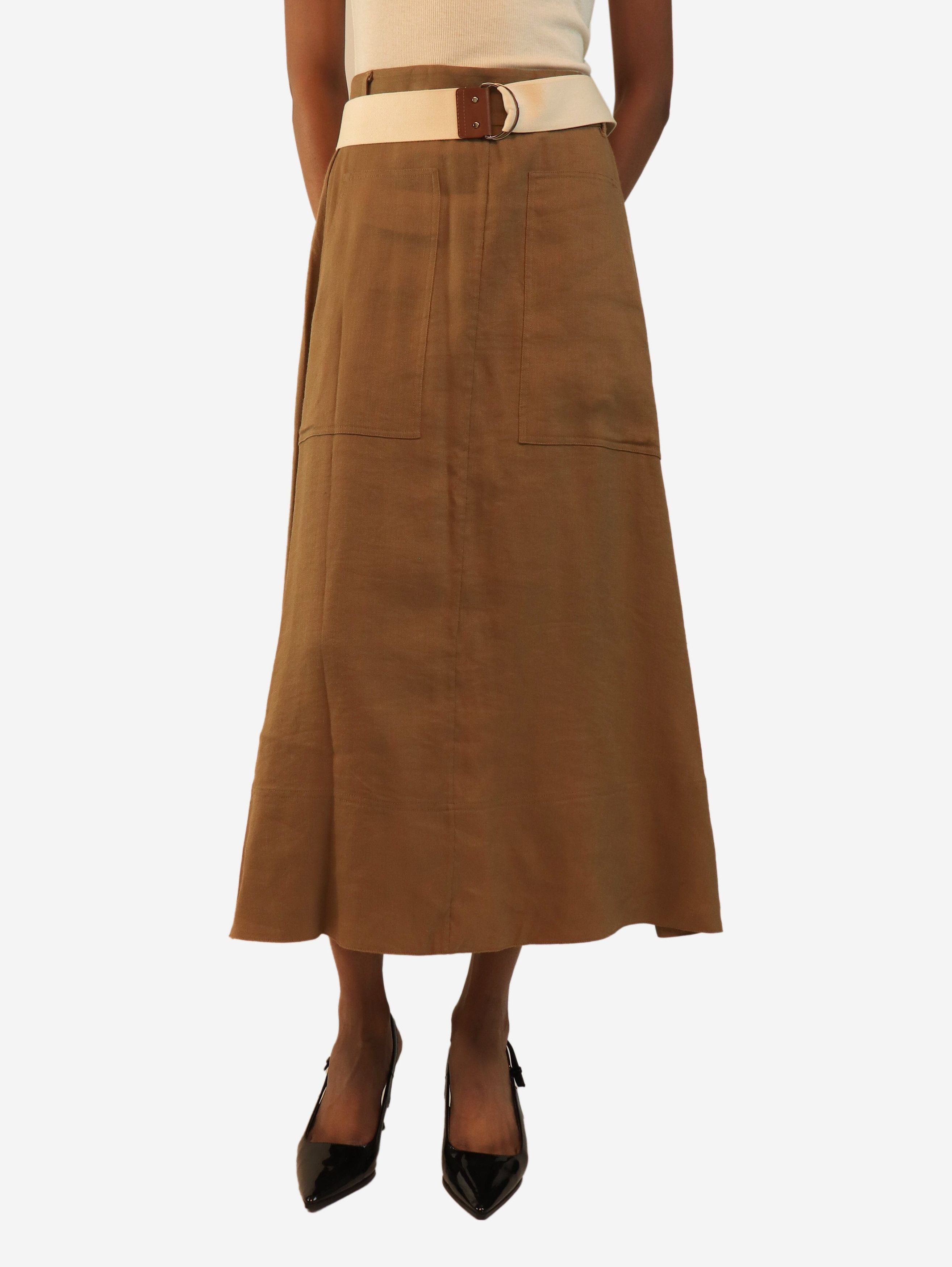 Tibi Tan linen-blend twill jacket and skirt set - UK 4 Size XS / US 0-2 / IT 36-38 - 4 Thumbnail